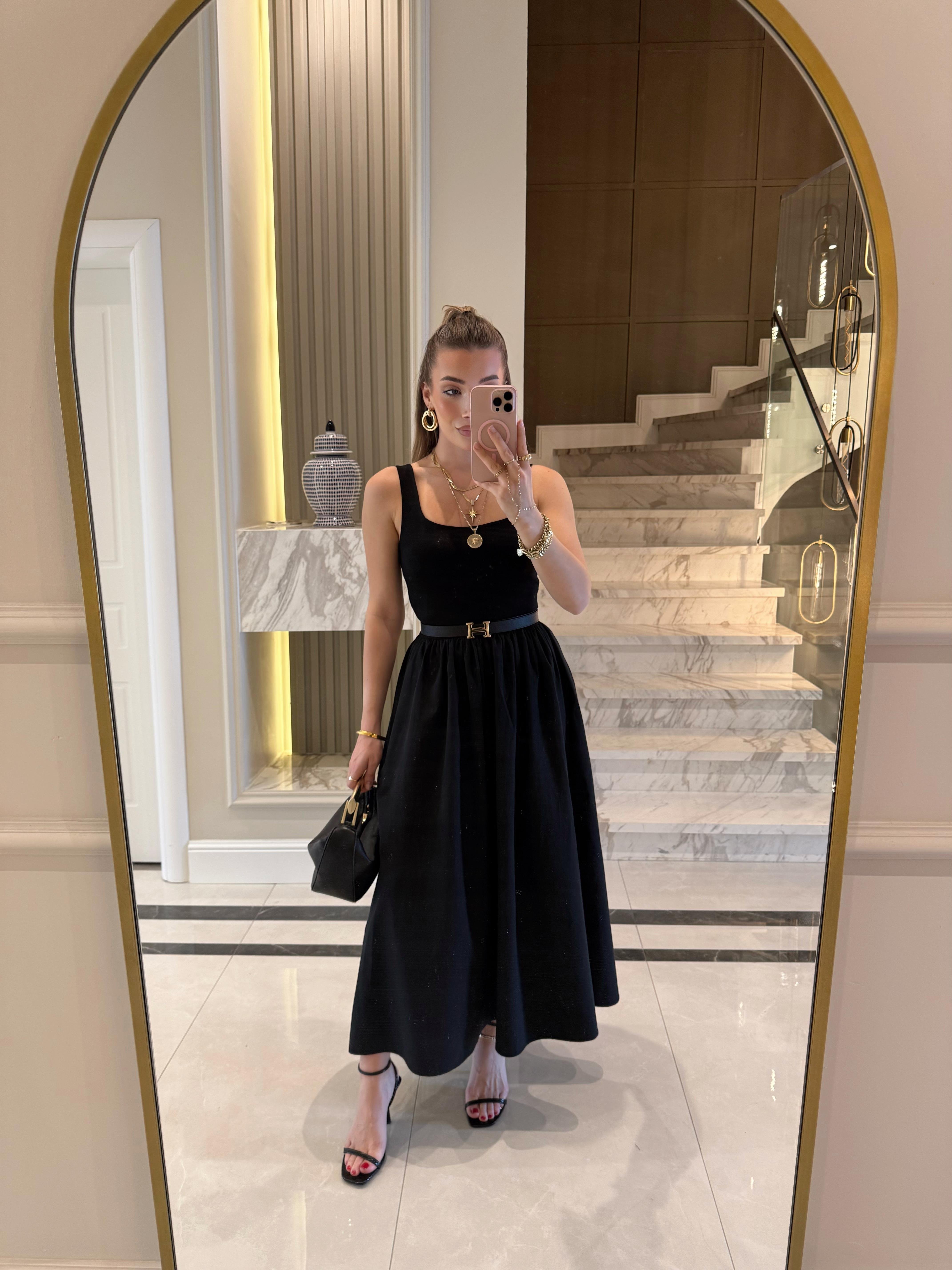 Siyah Baden Elbise -202073