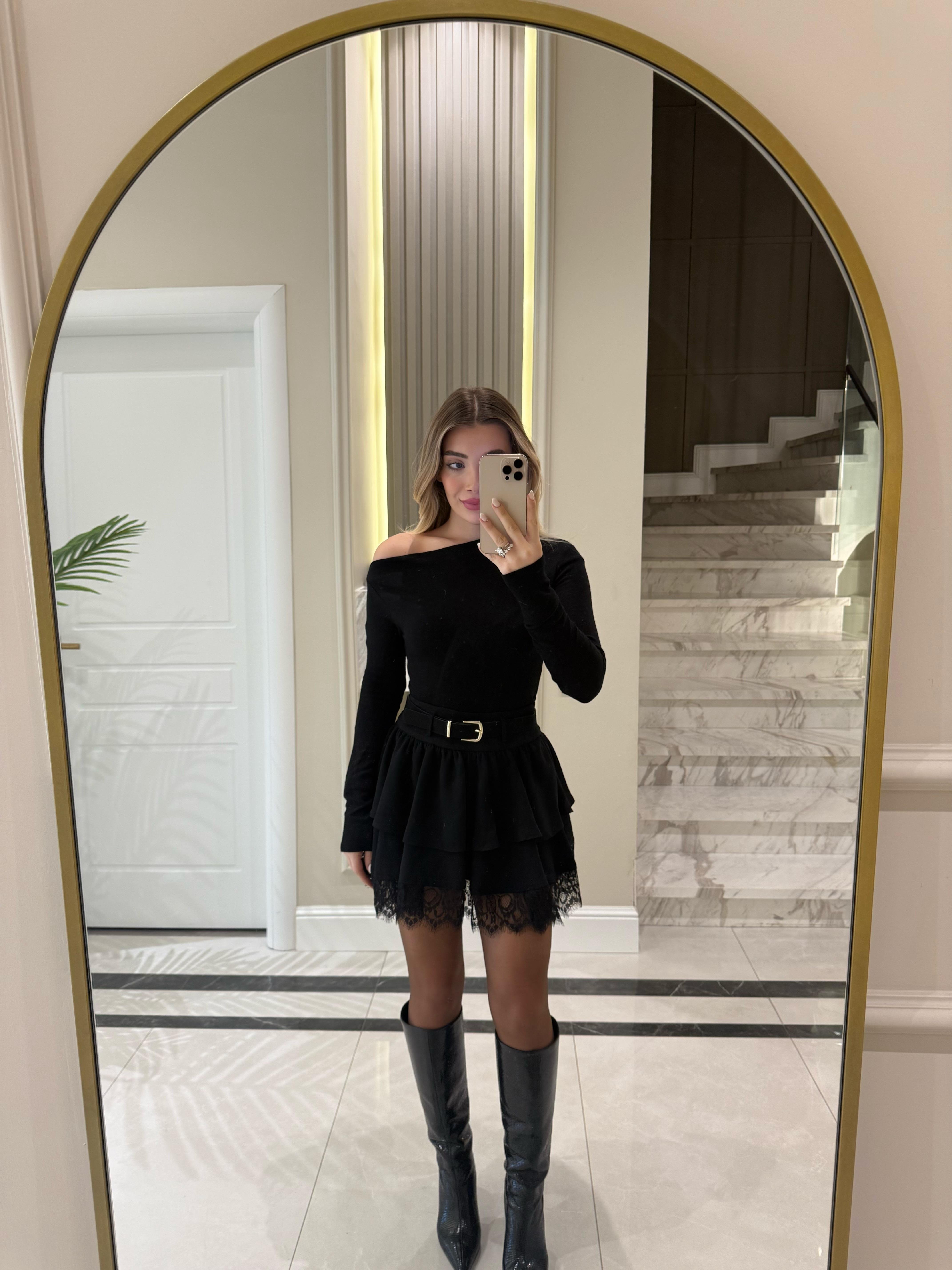 Siyah Kemerli Etek -37199