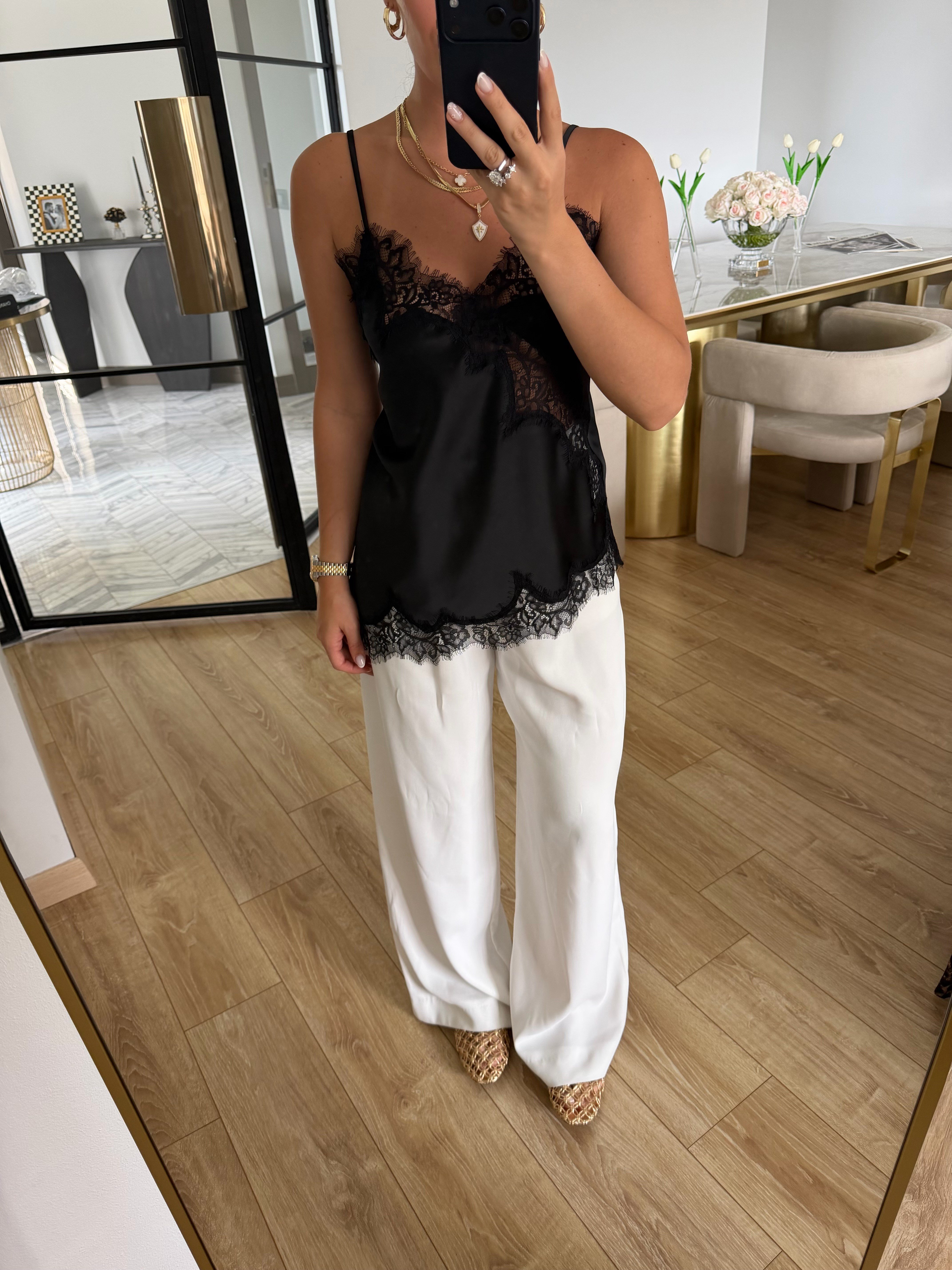 Sİyah  Lingelie Stil Top-3334