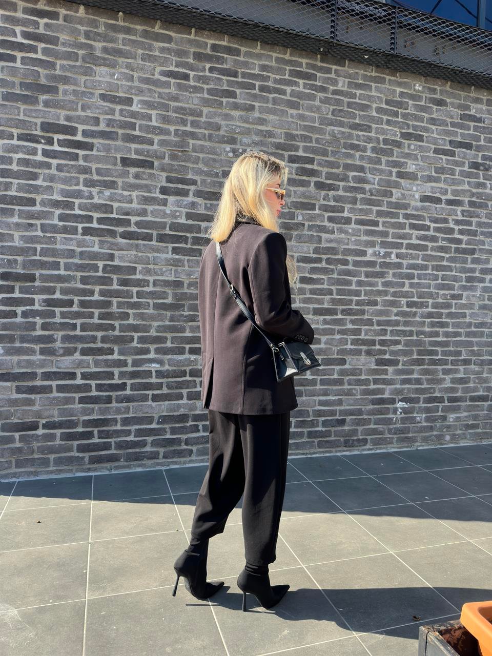 Siyah Modal Kumaşlı Blazer- Pantolon İkili Takım