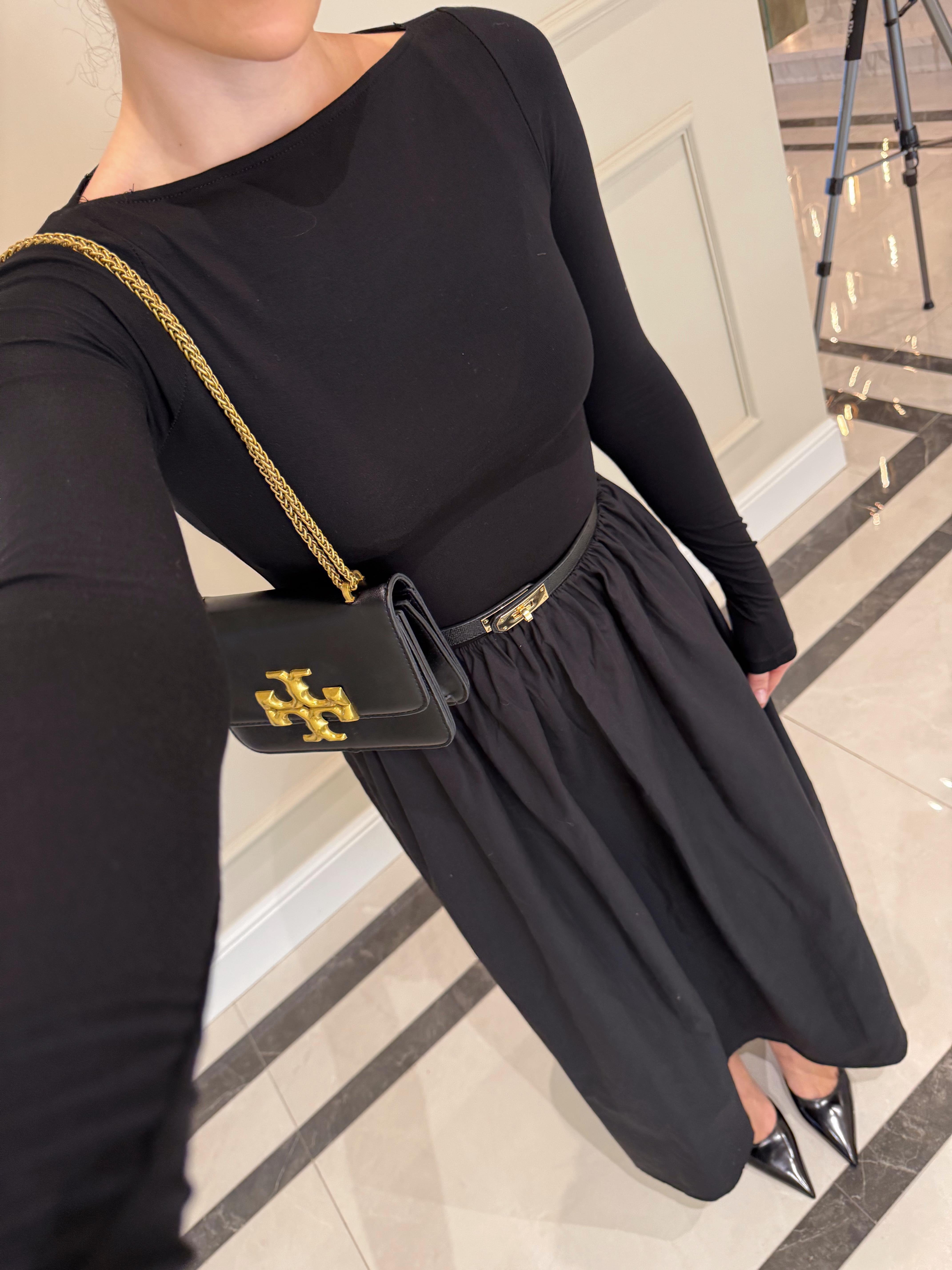 Siyah Uzun Kollu LYON Elbise