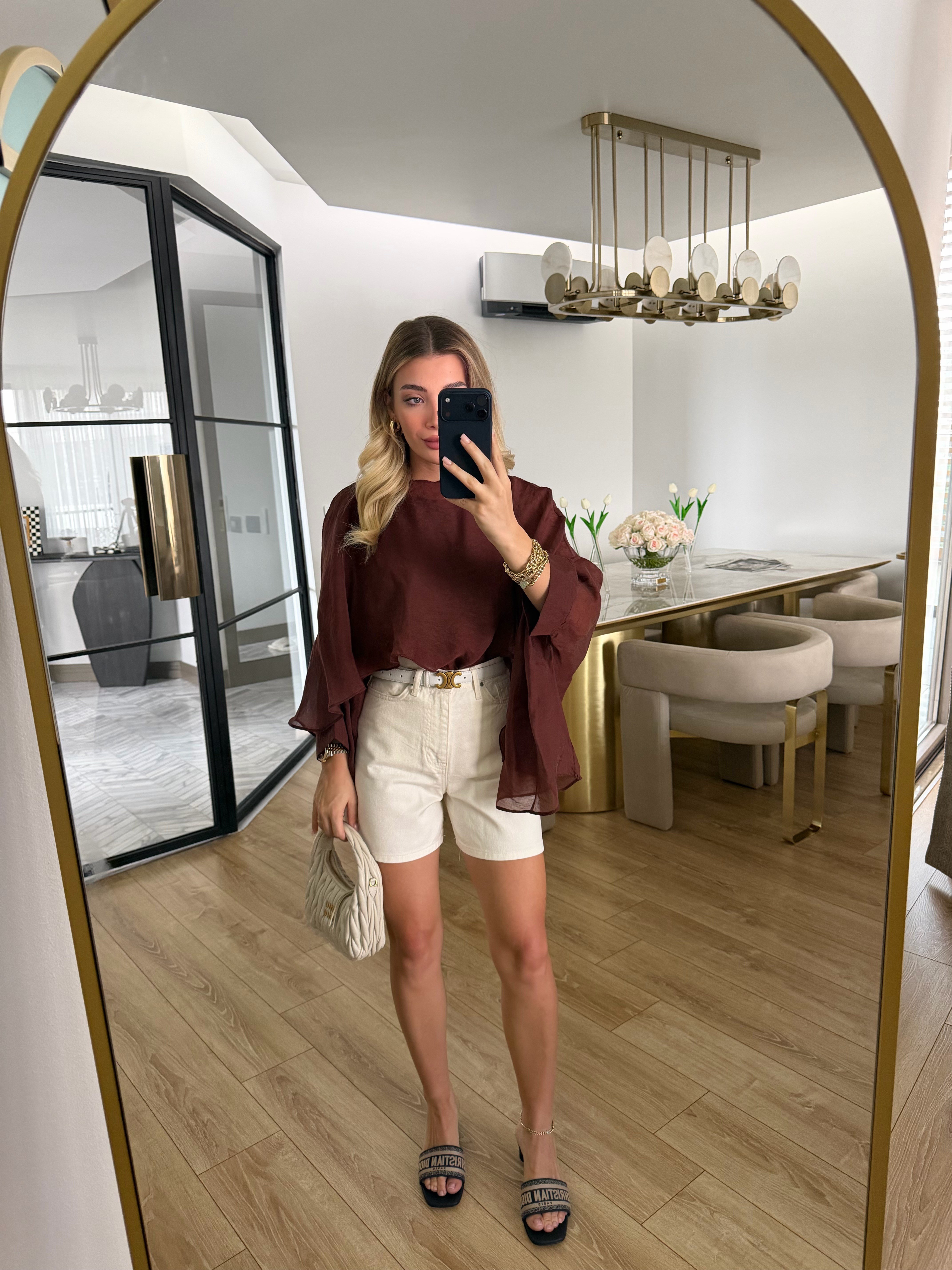 Tarçın Uçuşan Pelerin Bluz-5026
