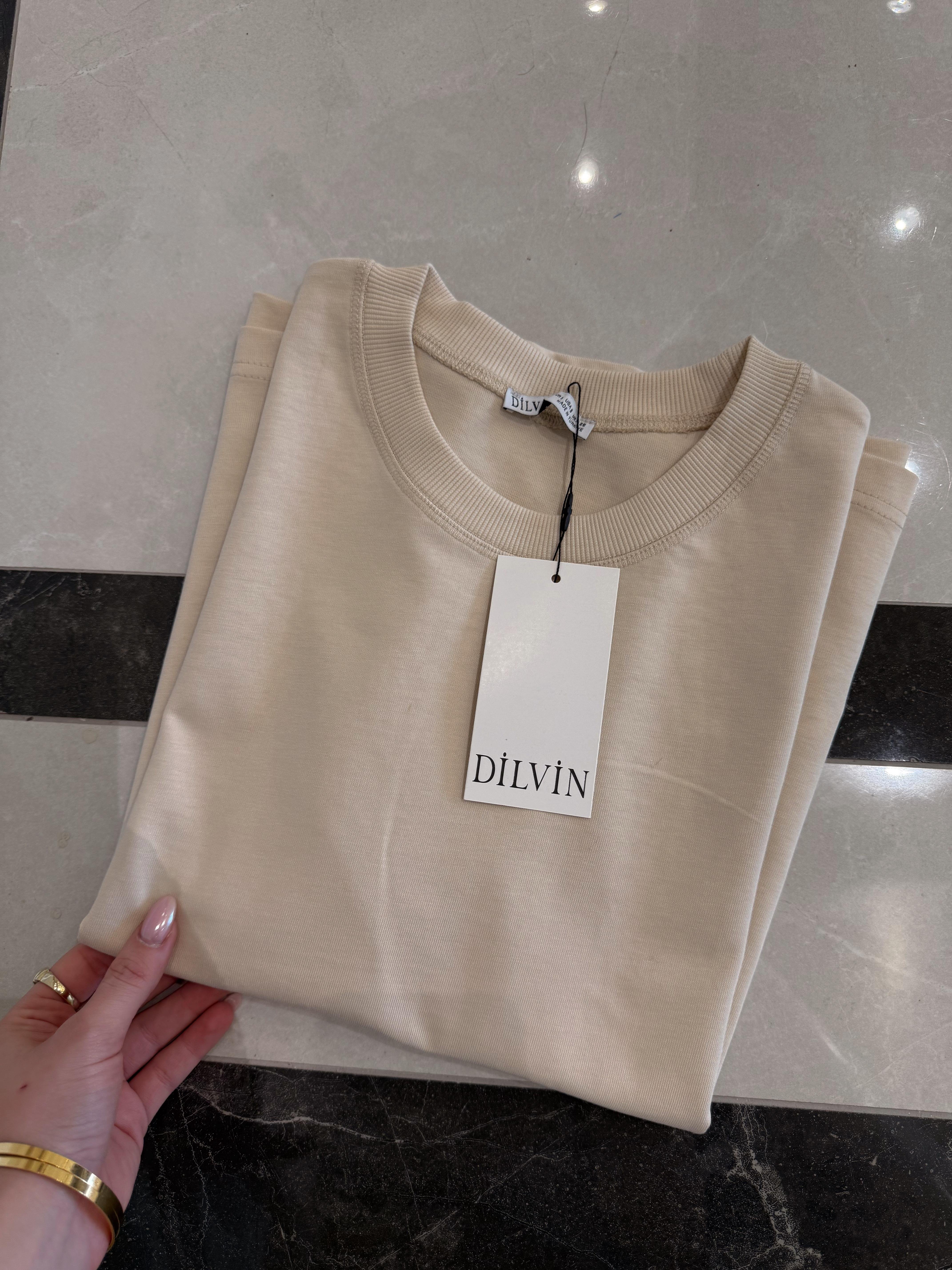 Taş Dekoratif Dikişli Bisiklet Yaka Tişört -30312