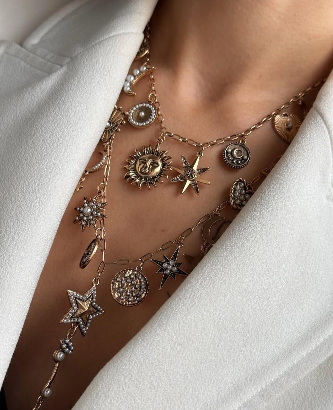 Vintage Charmlı Kolye 