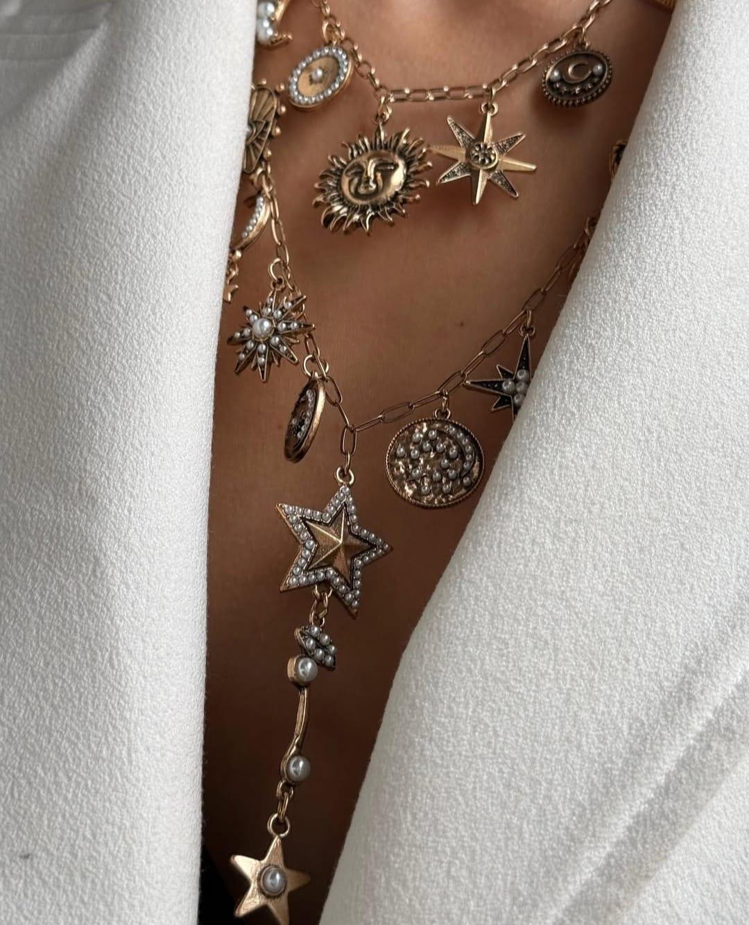 Vintage Charmlı Kolye 