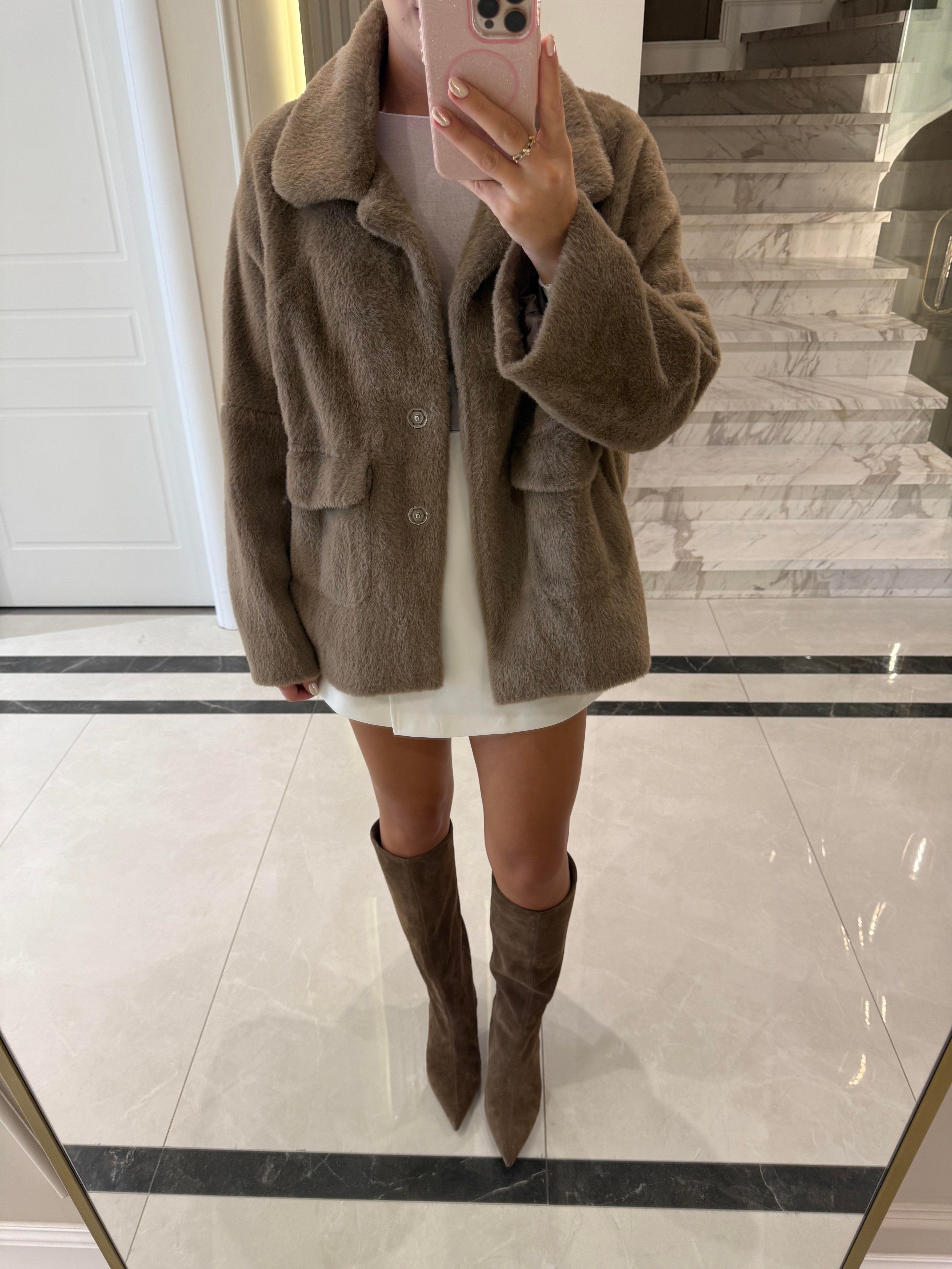 Vizon Marka Model Cep Detaylı Oversıze Kürk