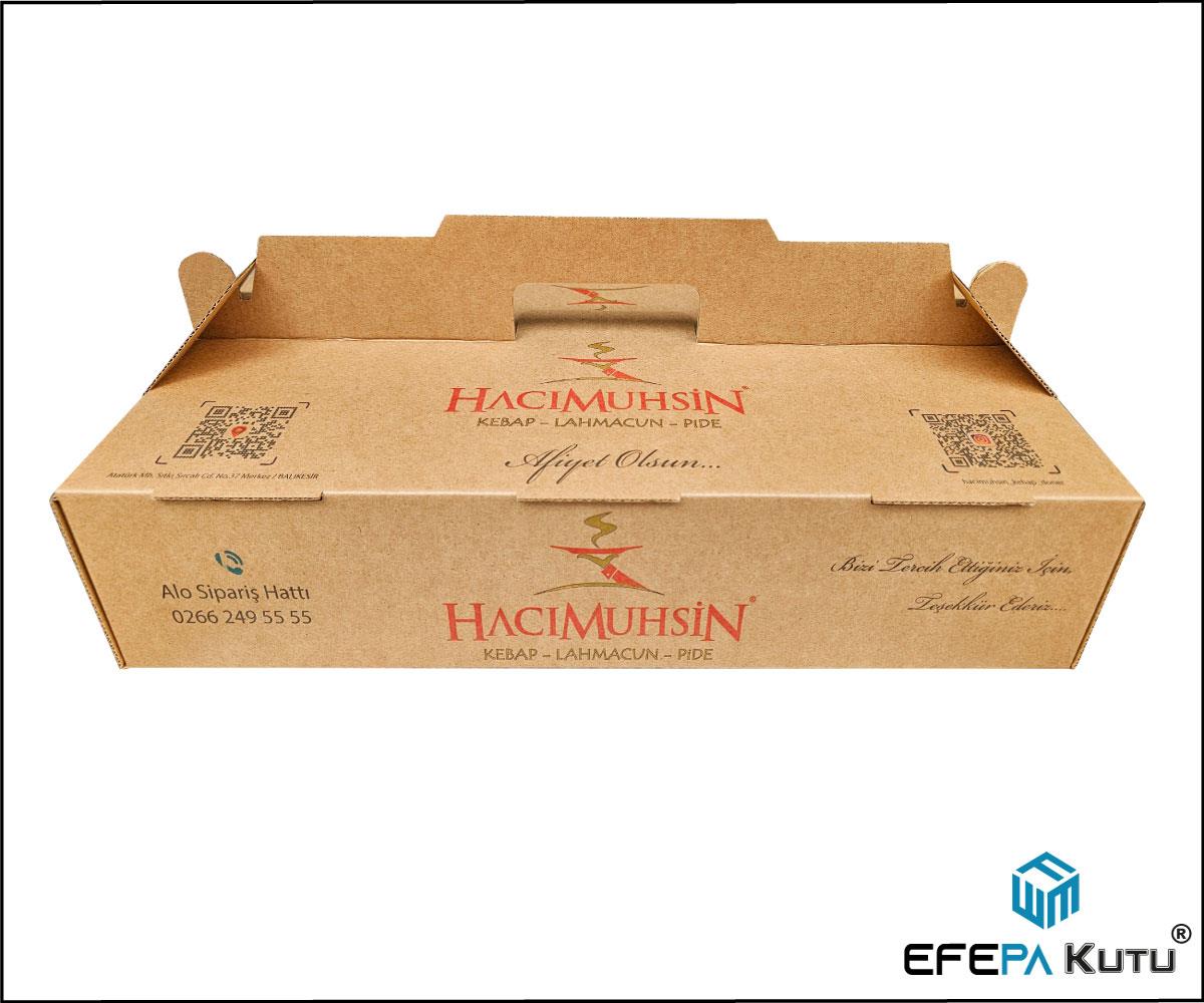 Firma Baskılı Kraft Geniş Lahmacun Kutusu 