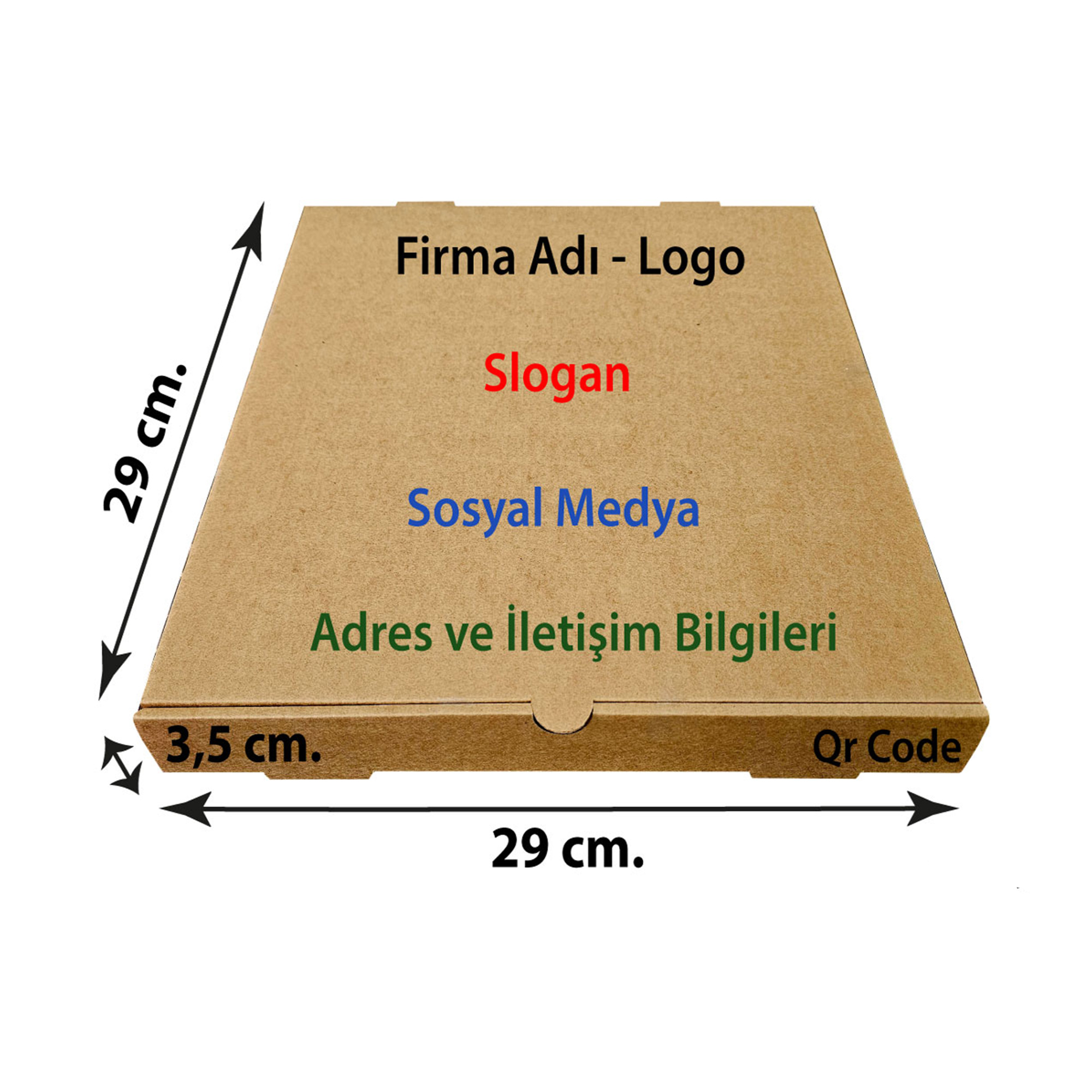 Firma Baskılı Kraft Kutu 29x29x3,5 cm