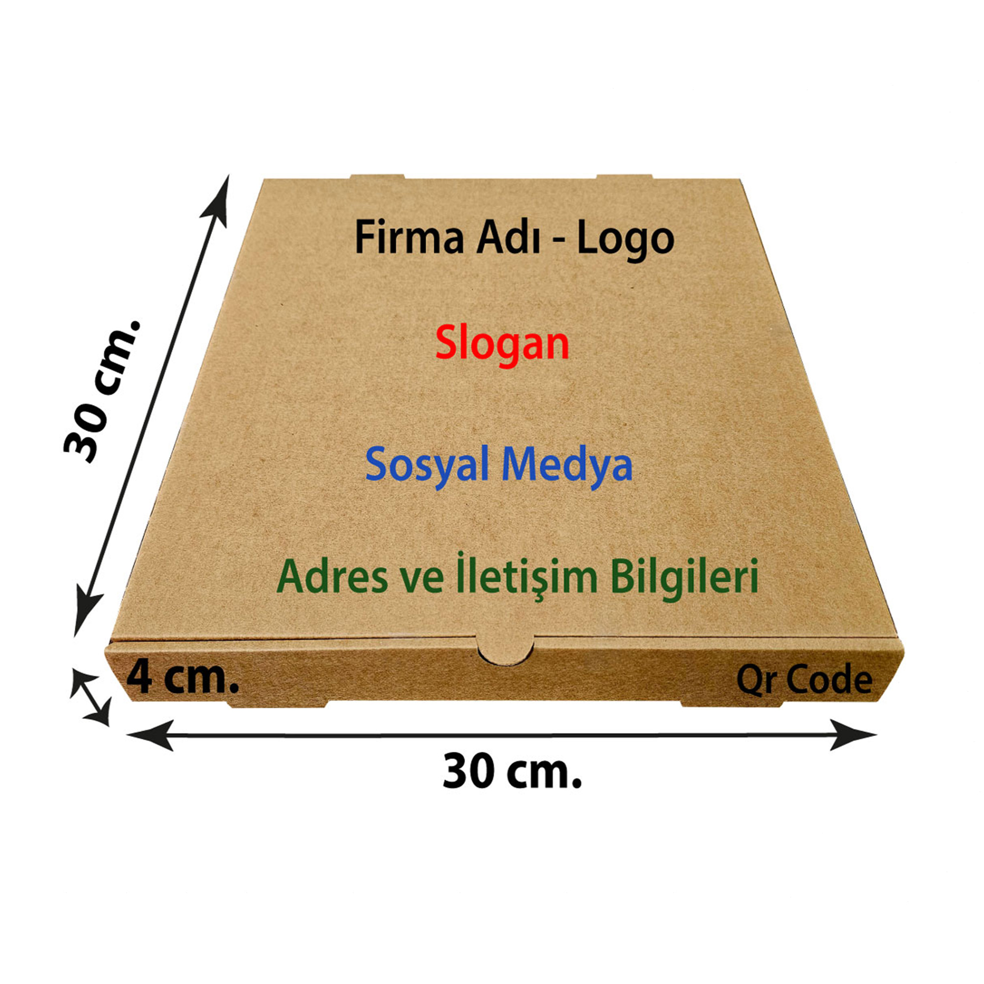 Firma Baskılı Kraft Kutu 30x30x4 cm