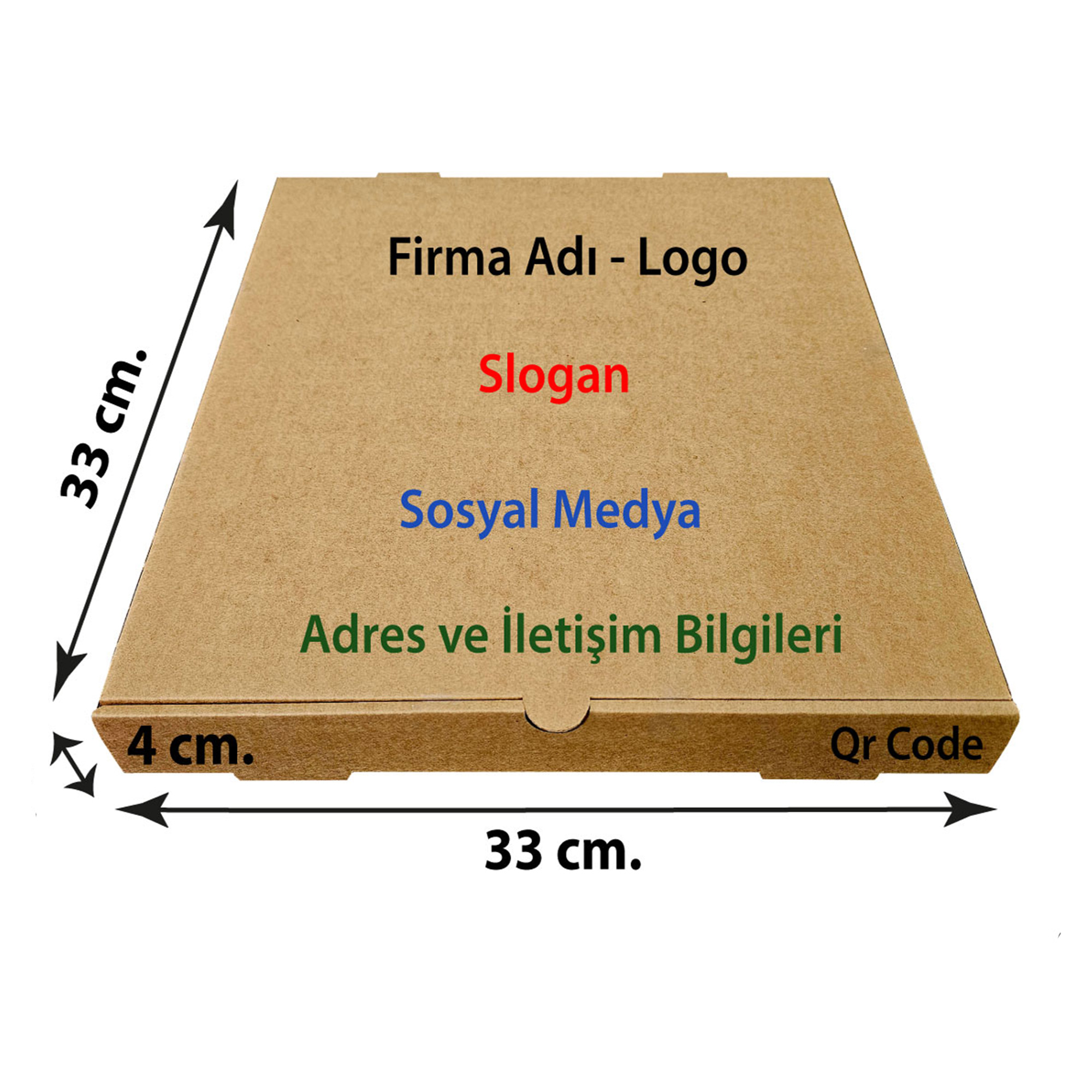 Firma Baskılı Kraft Kutu 33x33x4 cm