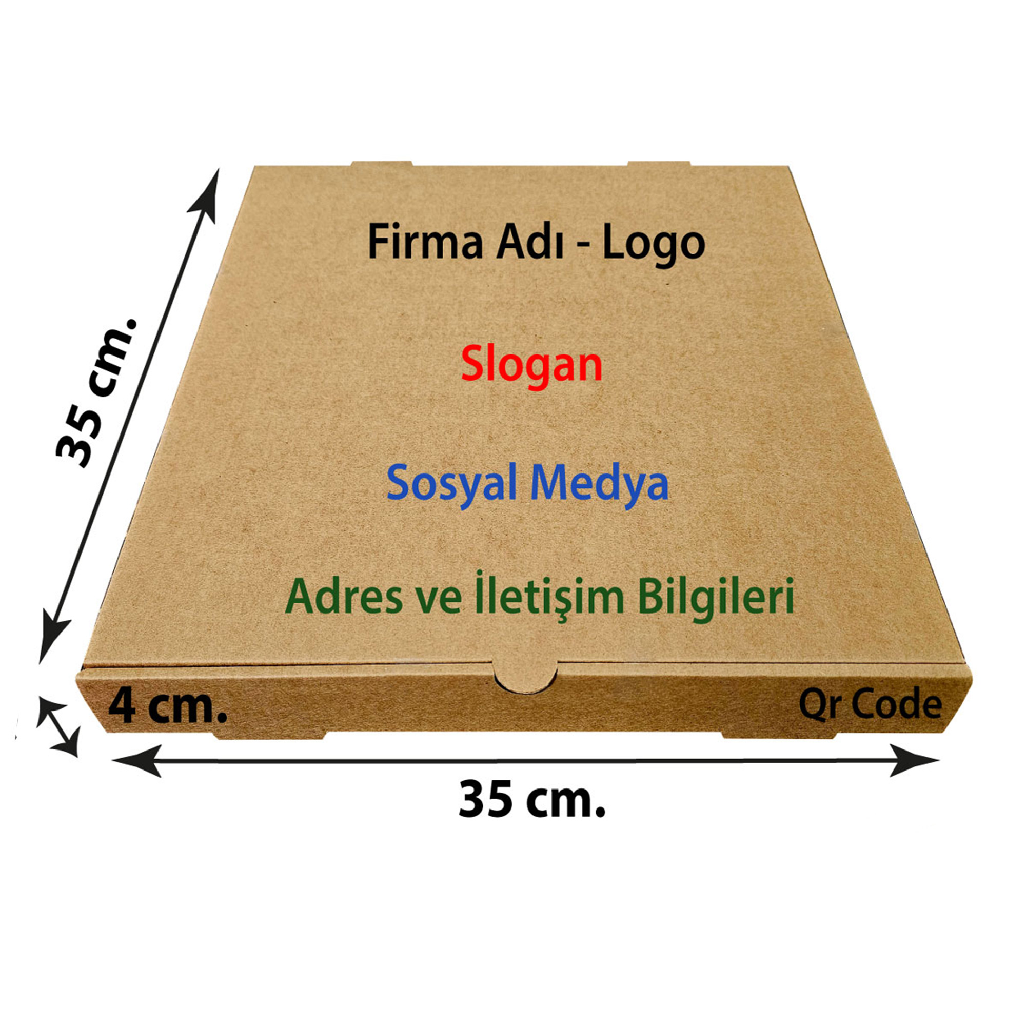 Firma Baskılı Kraft Kutu 35x35x4 cm 