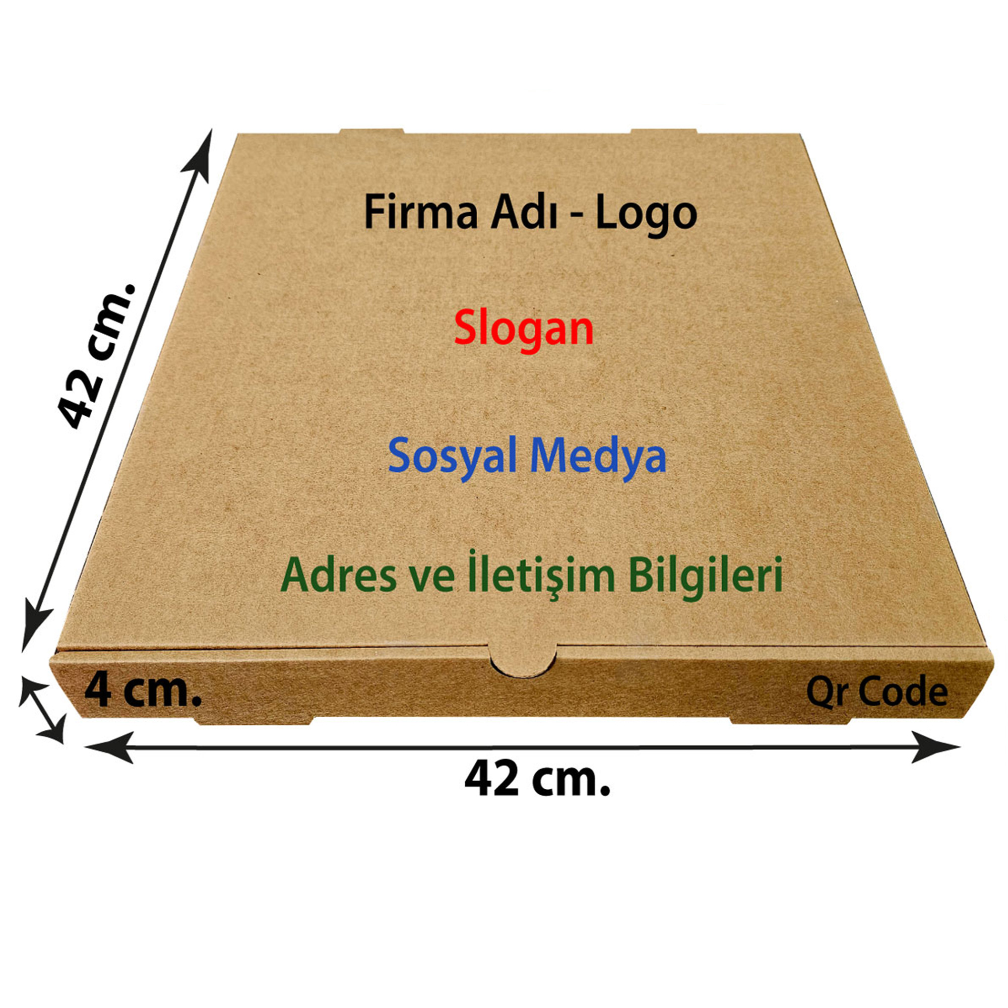 Firma Baskılı Kraft Kutu 42x42x4 cm 