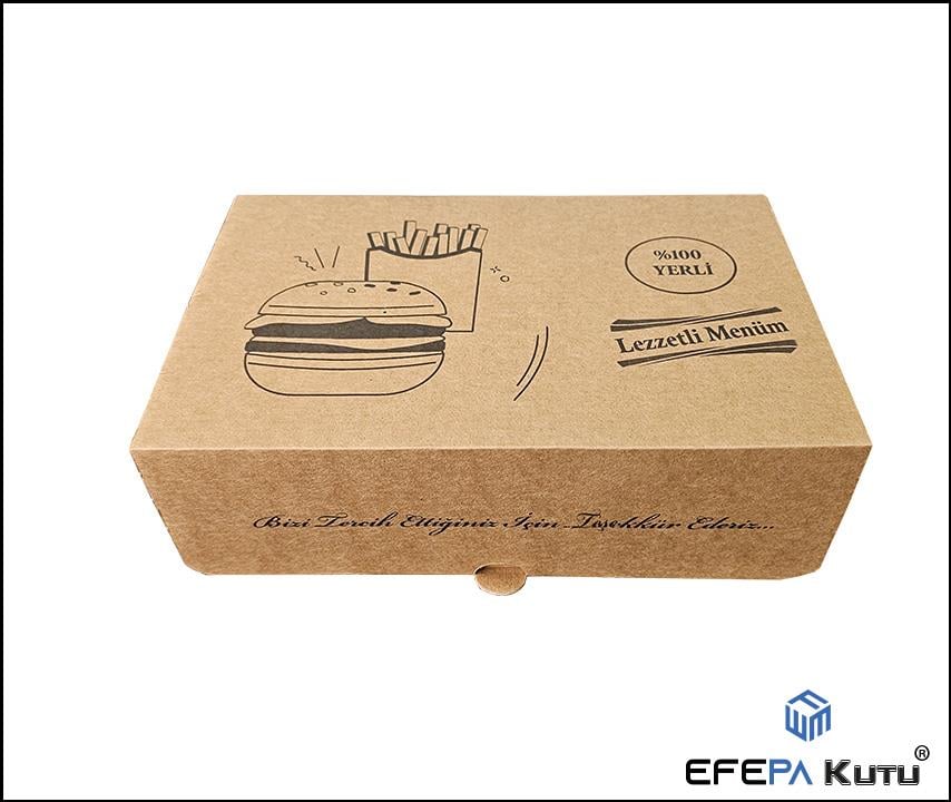 Karton Hamburger Kutusu 24x17x8 cm 100 Adet
