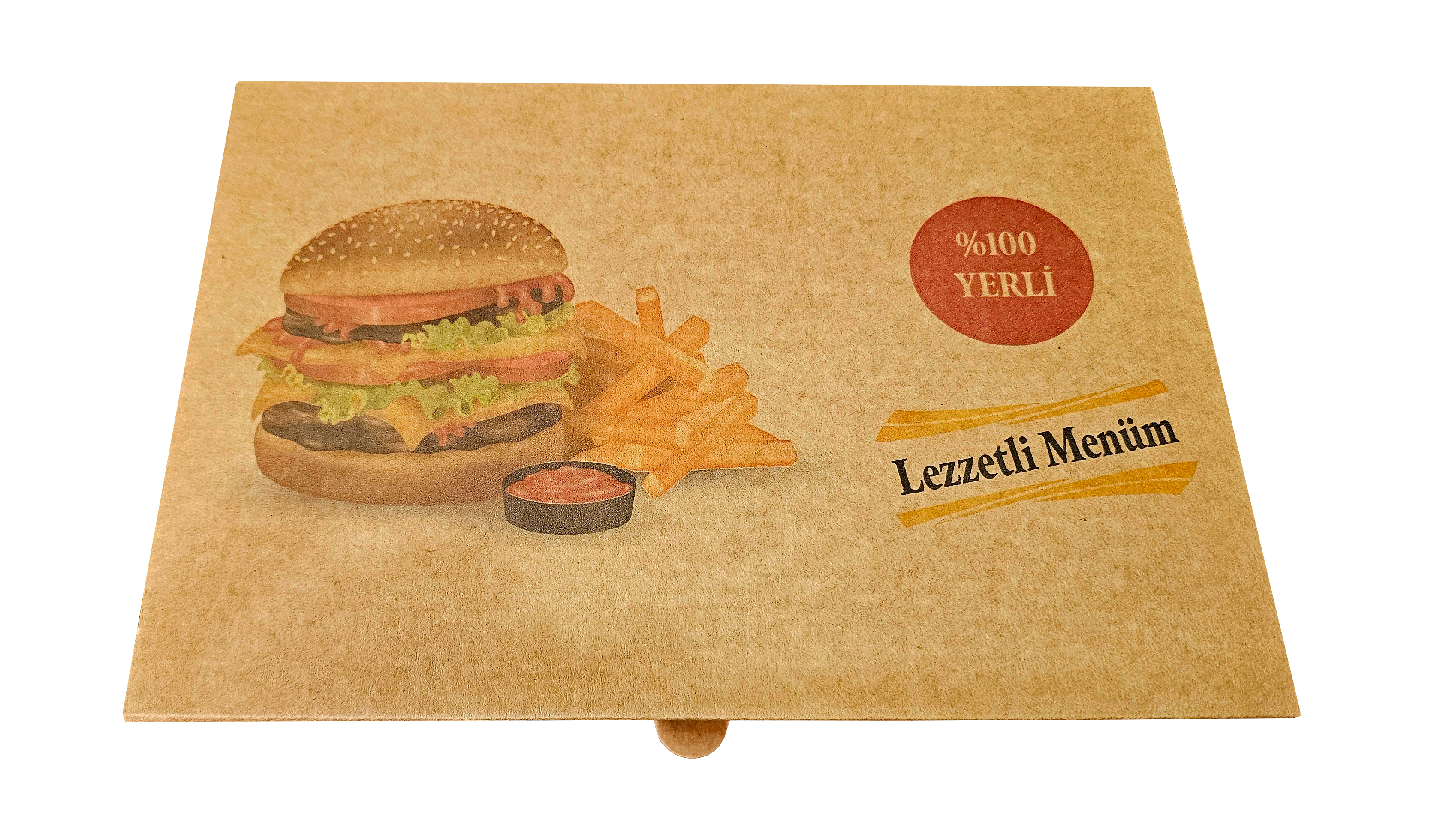 Karton Hamburger Kutusu 24x17x8 cm 100 Adet