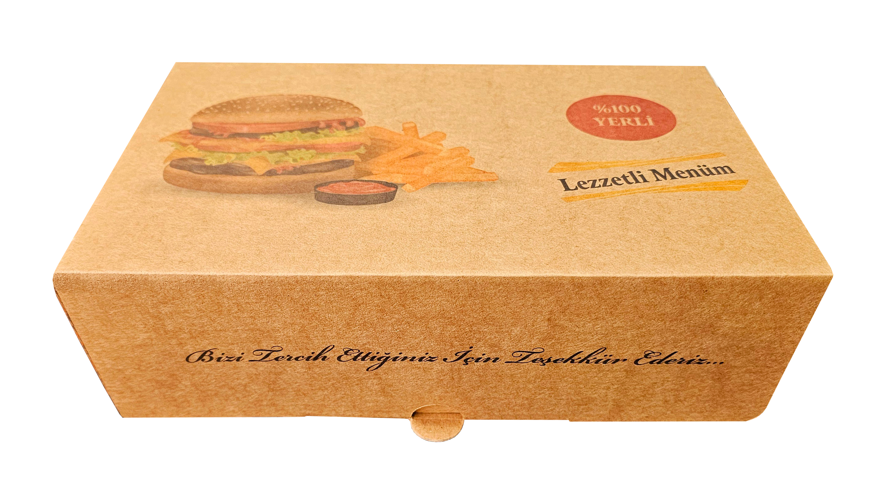 Karton Hamburger Kutusu 24x17x8 cm 100 Adet