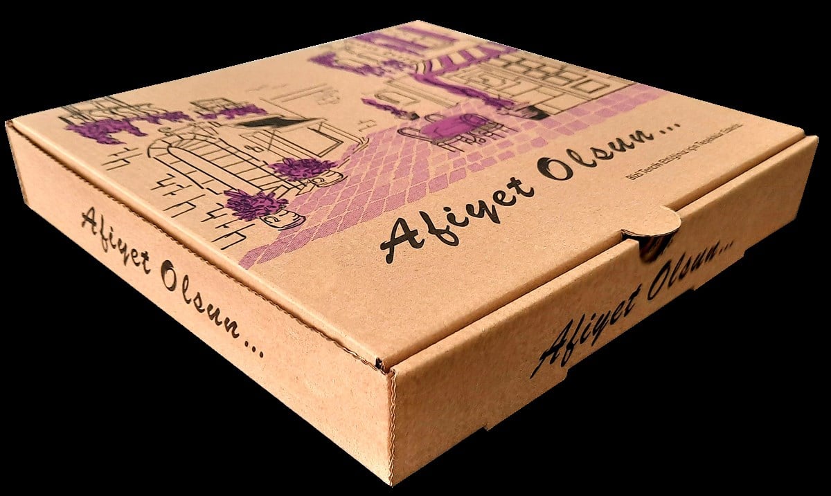 Karton Pizza Kutusu 24x24x4 cm 100'lü