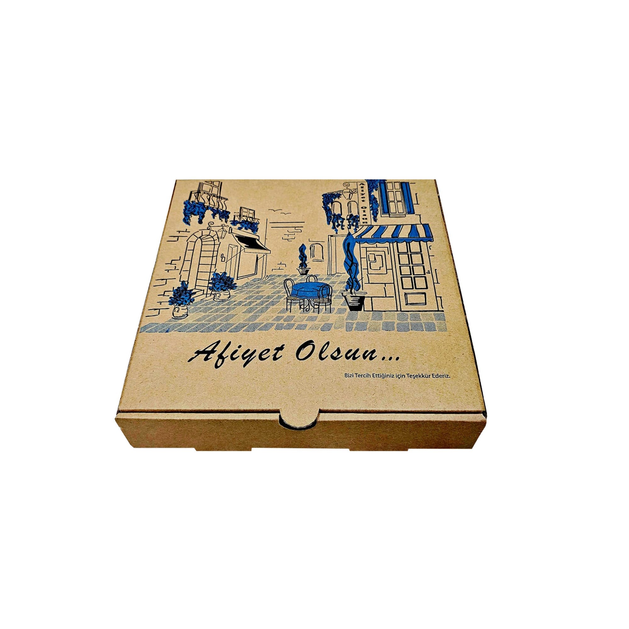 Kraft Karton Pizza Kutusu 20x20x3,5 cm 100 Adet