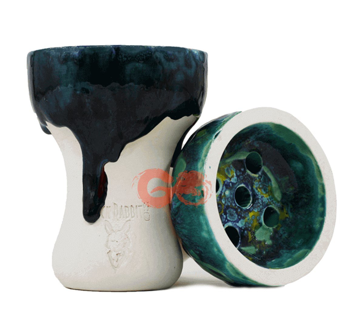 Black Rabbit Turkish Glaze Nargile Lülesi