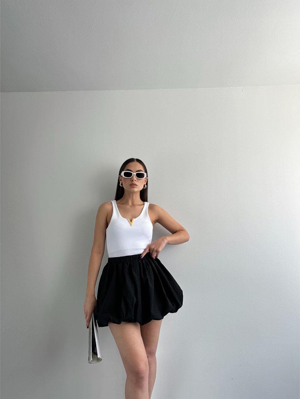 Aksesuarlı Atlet BEYAZ