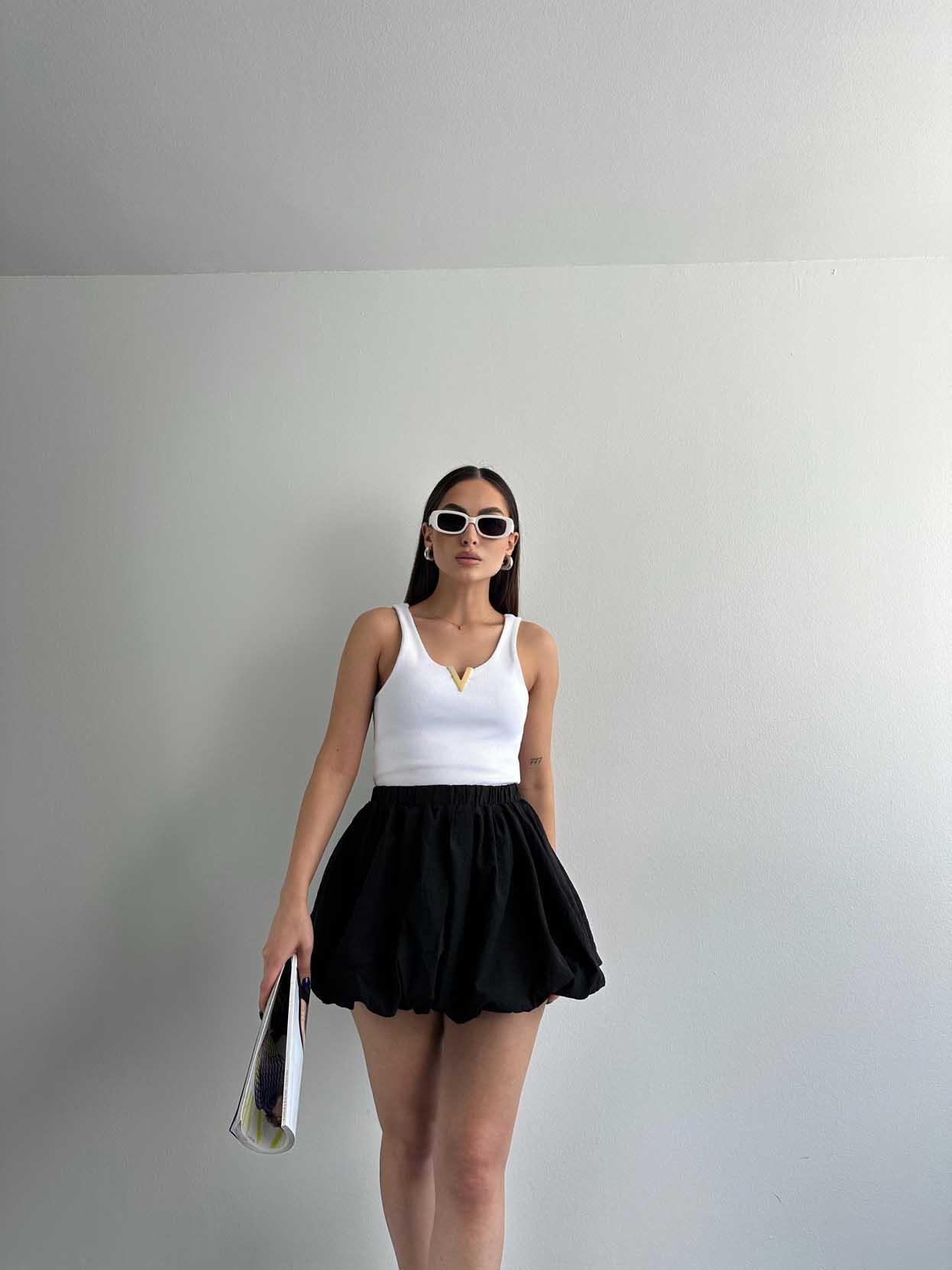 Aksesuarlı Atlet BEYAZ