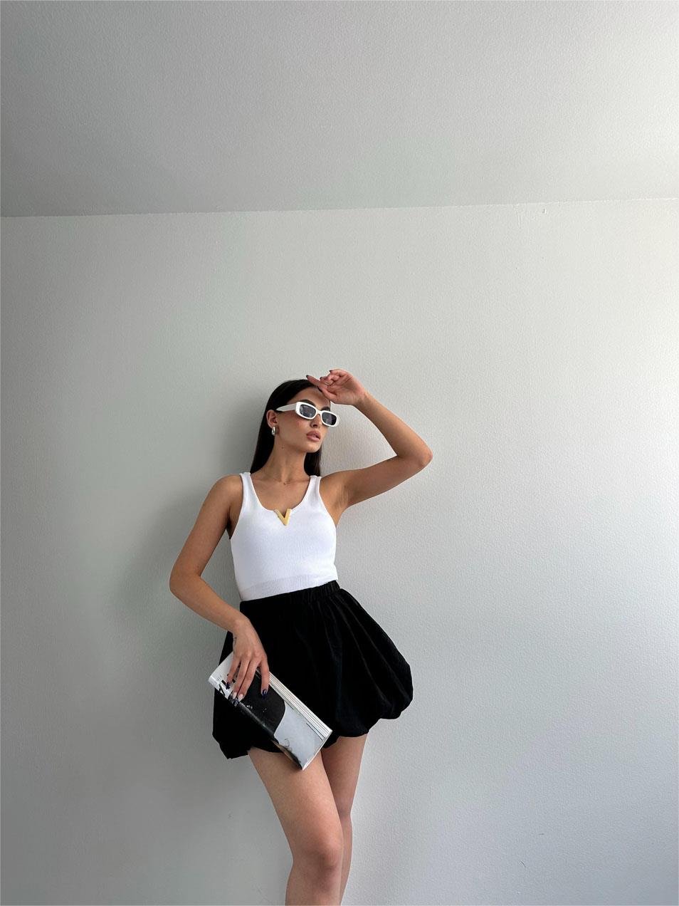 Aksesuarlı Atlet BEYAZ