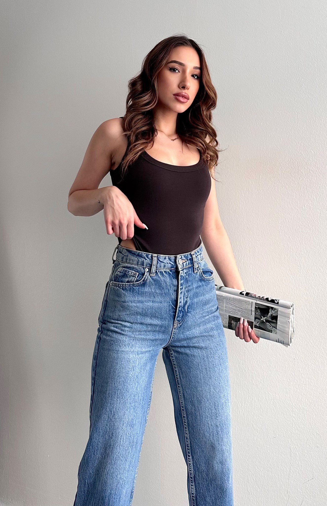 Askılı Body Atlet KAHVERENGİ