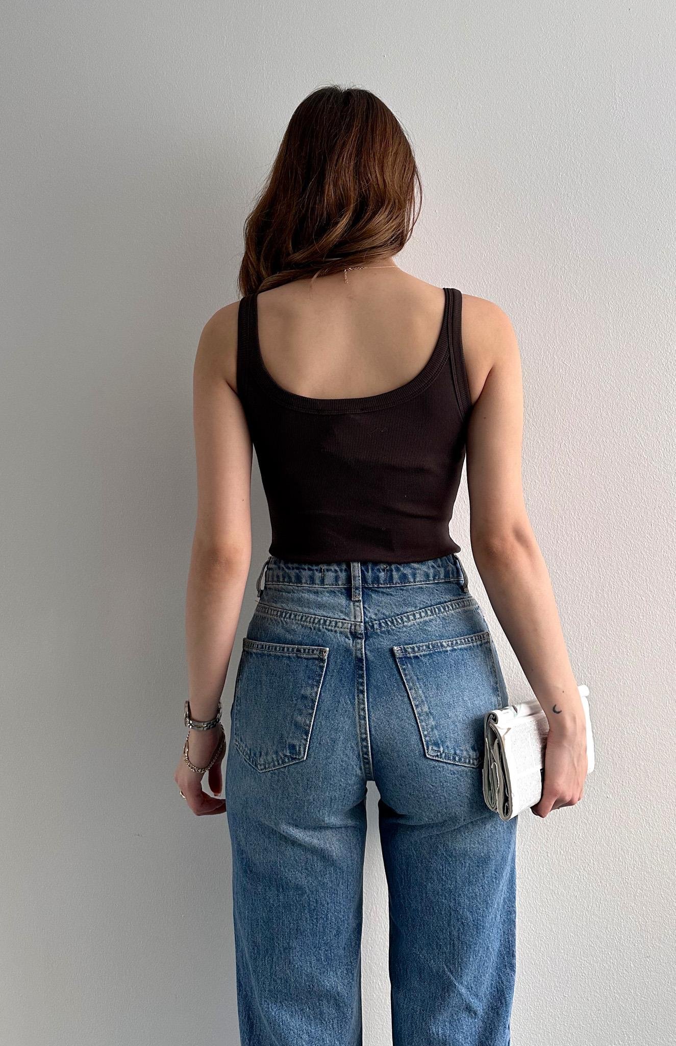 Askılı Body Atlet KAHVERENGİ