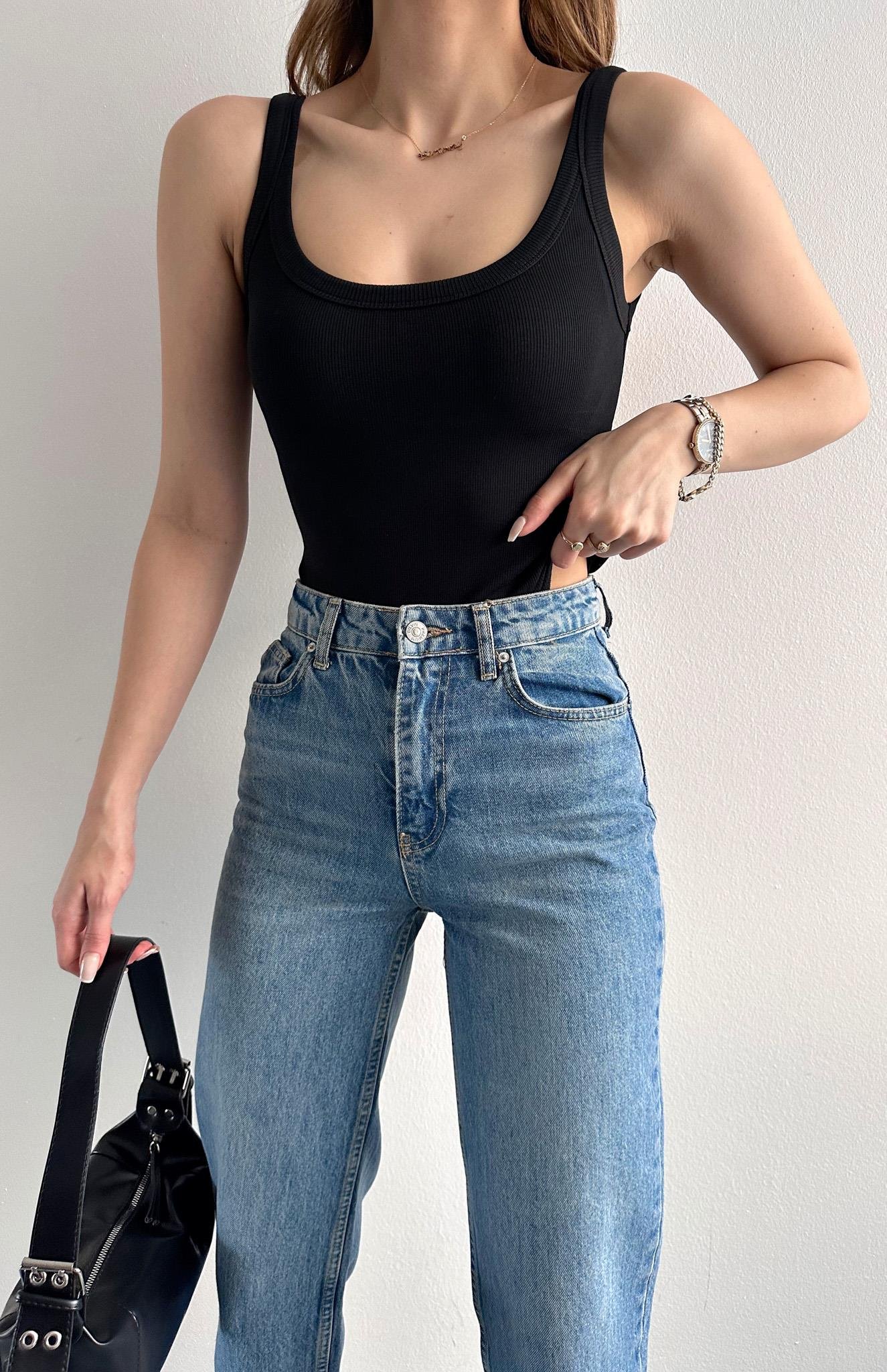 Askılı Body Atlet SİYAH