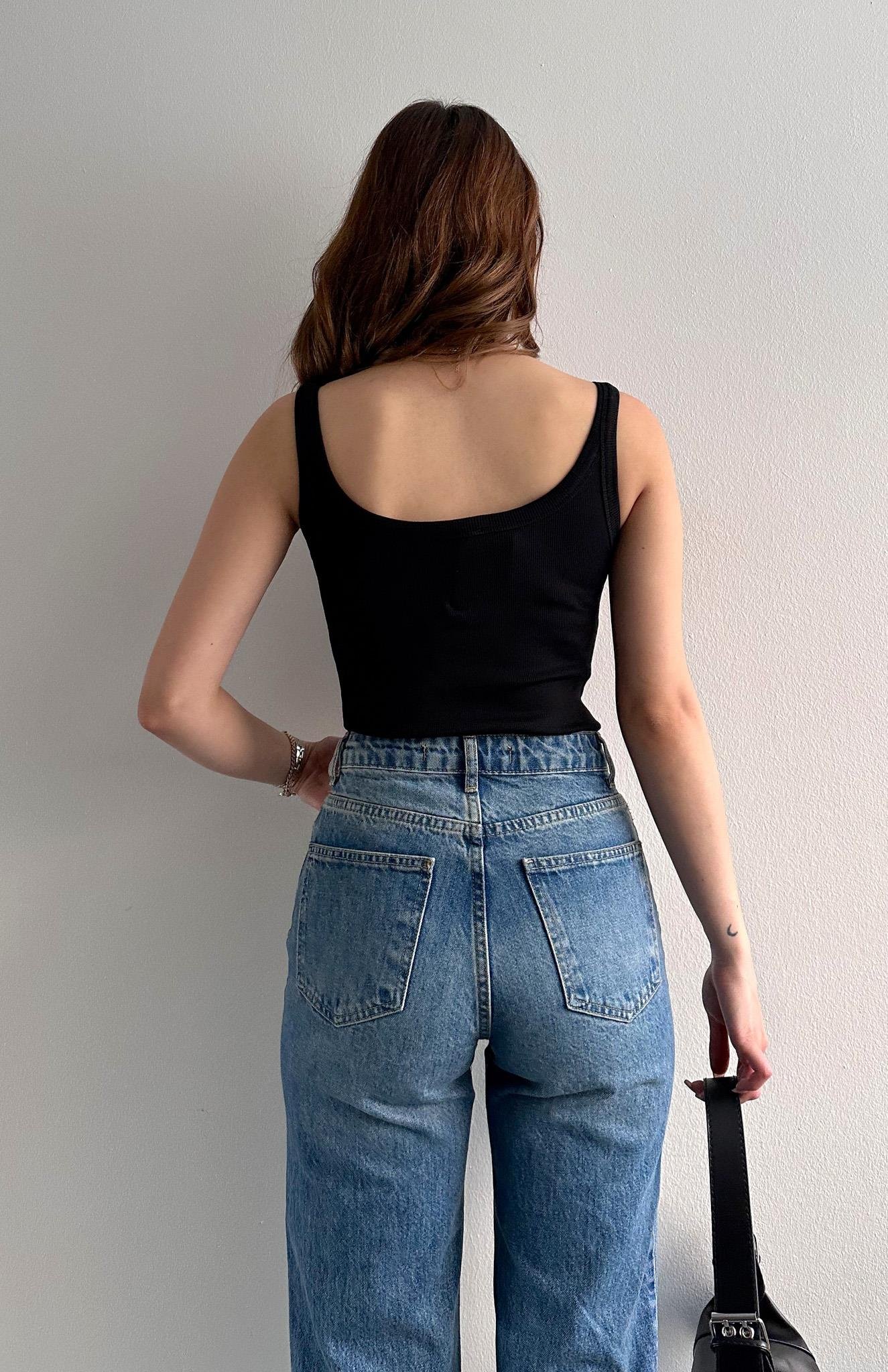 Askılı Body Atlet SİYAH