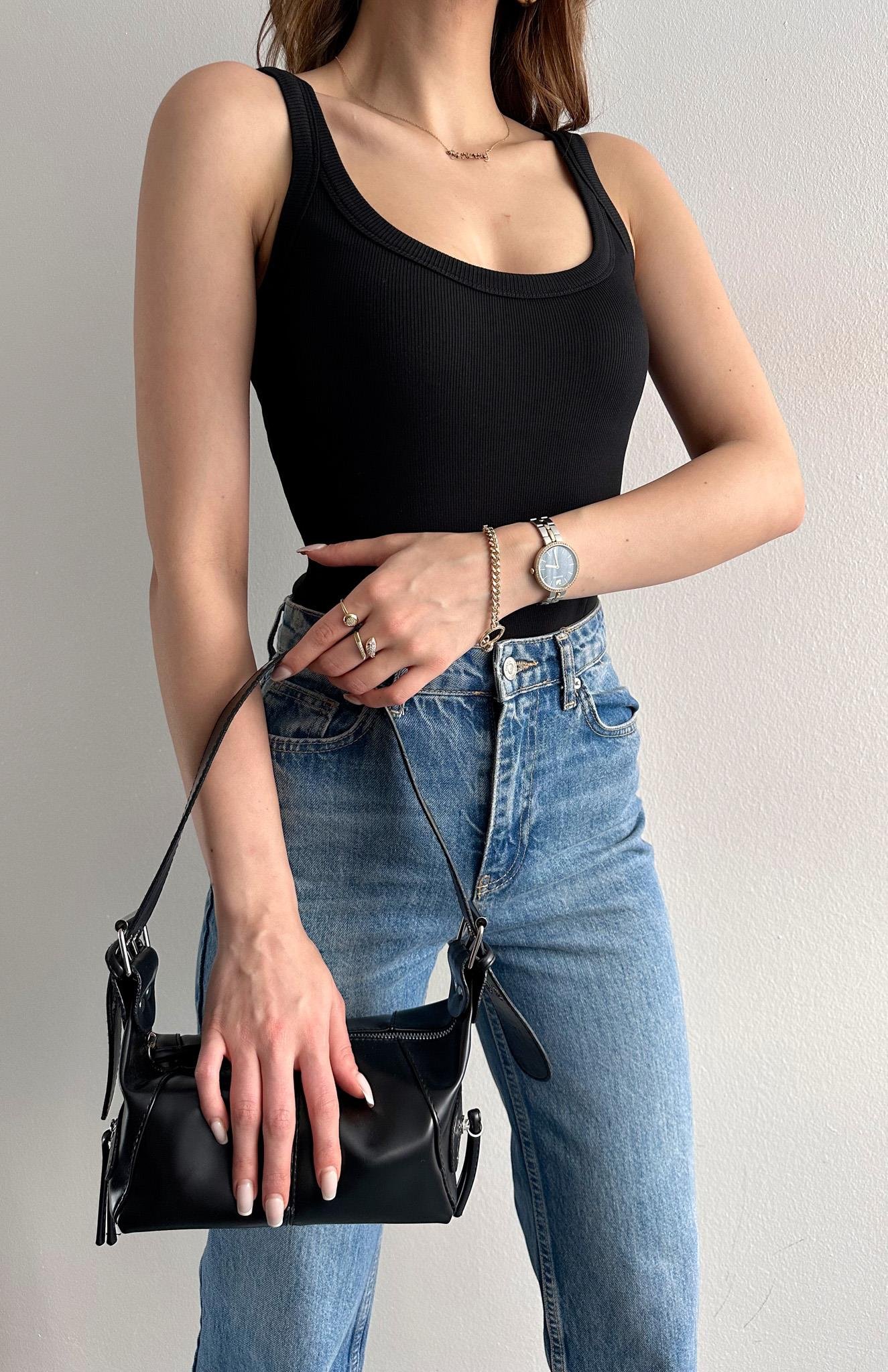 Askılı Body Atlet SİYAH