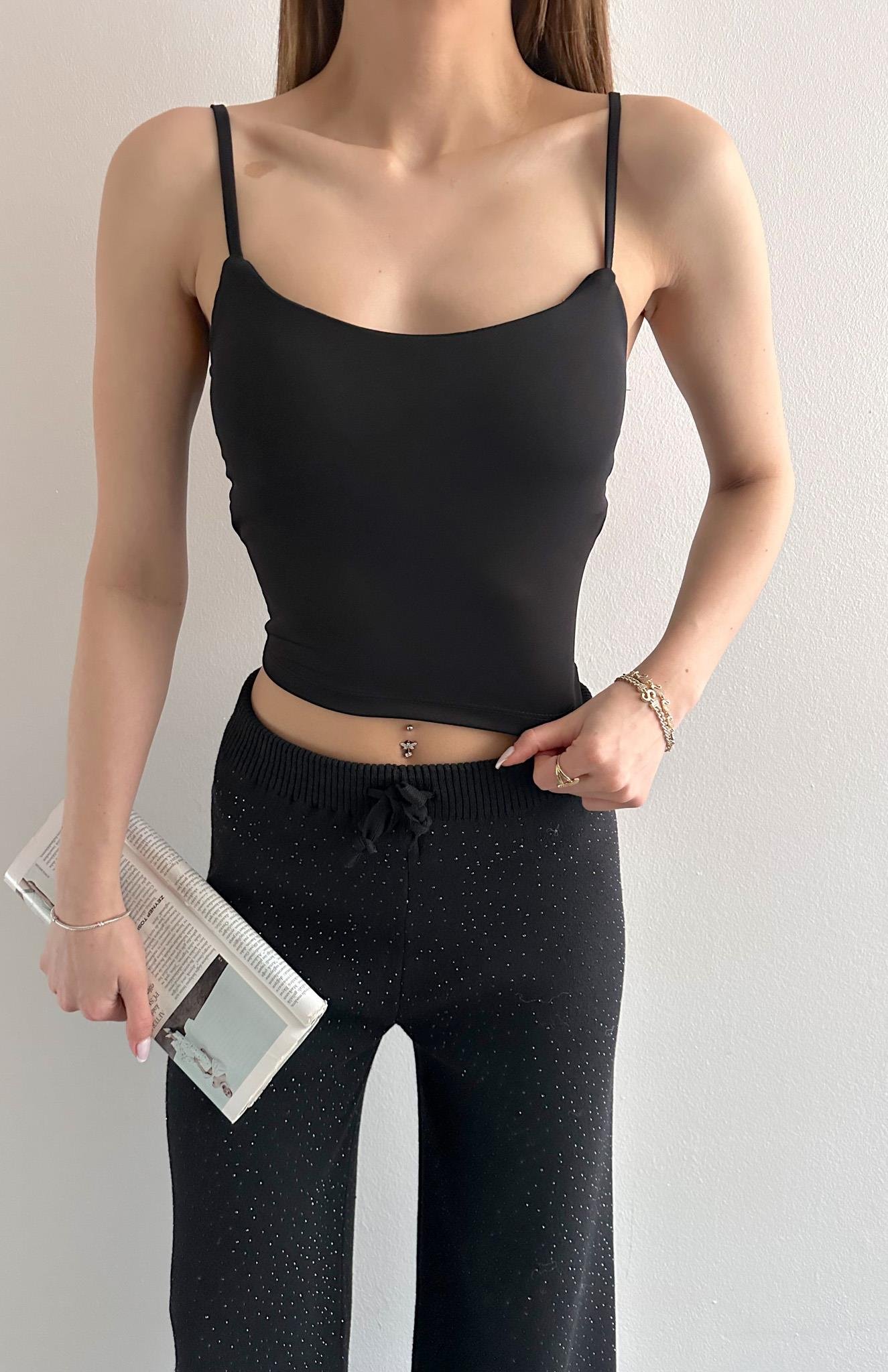 Gloplu Askılı Atlet SİYAH