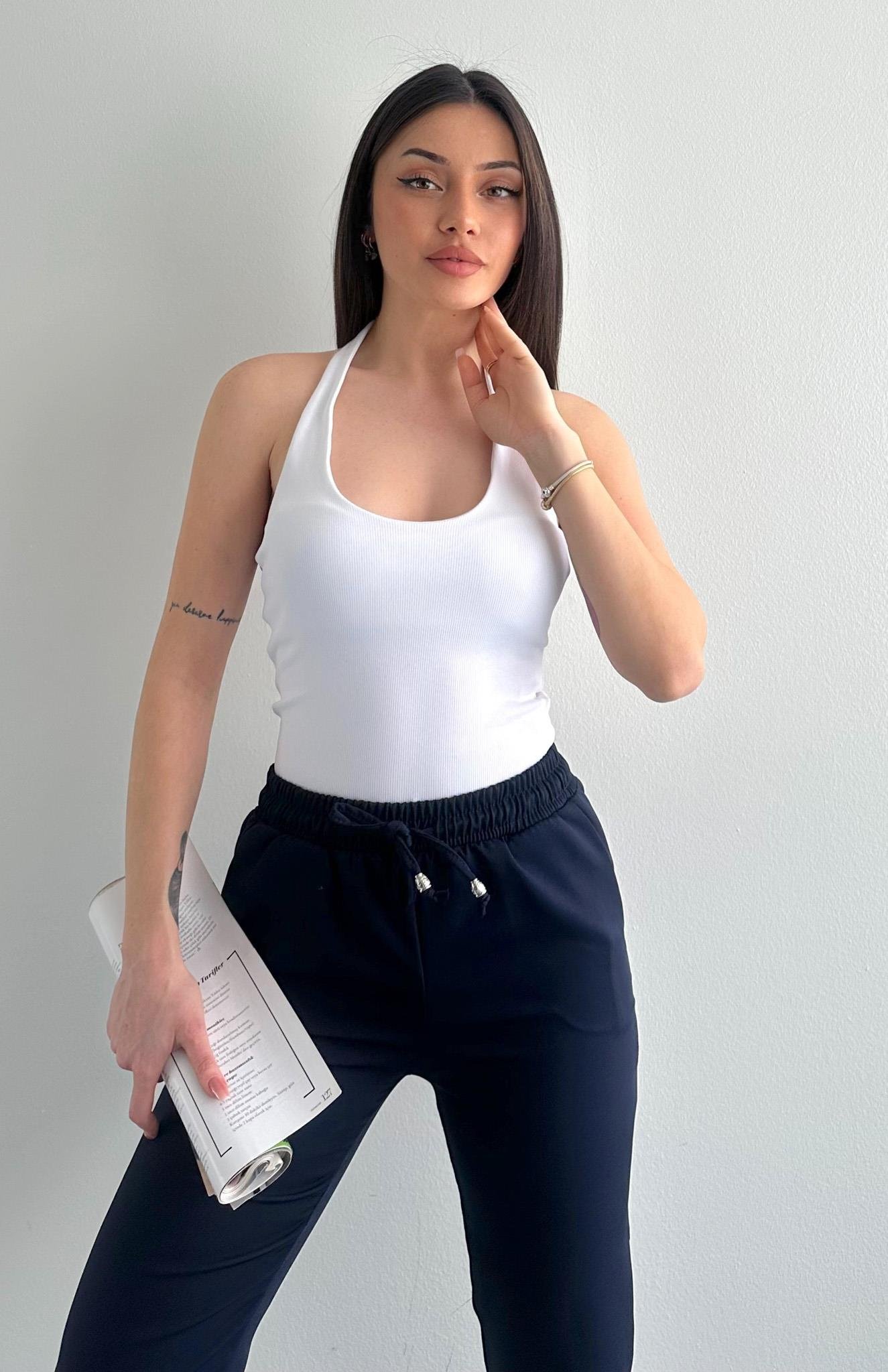 Halter Yaka Atlet BEYAZ