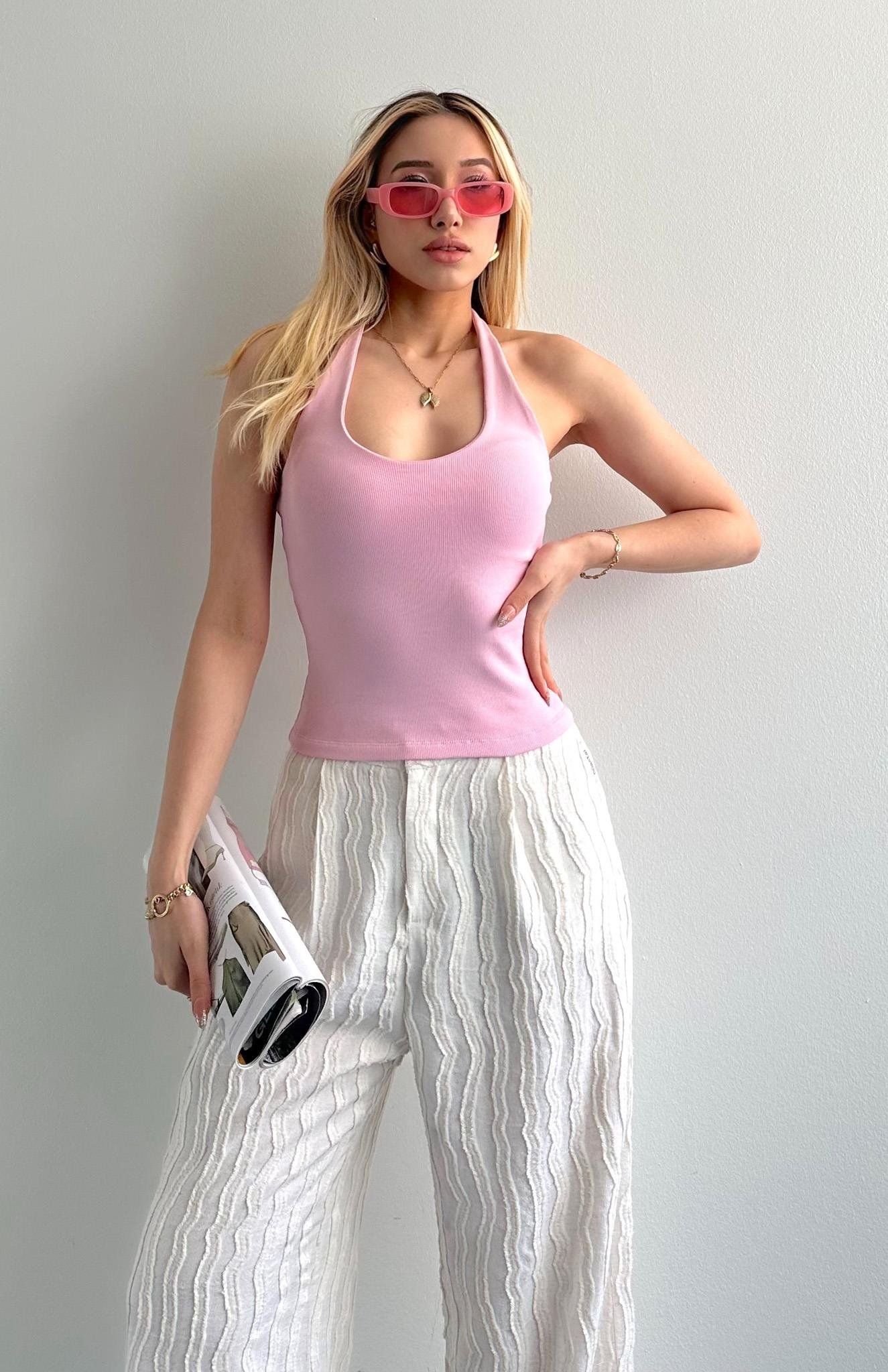 Halter Yaka Atlet PEMBE