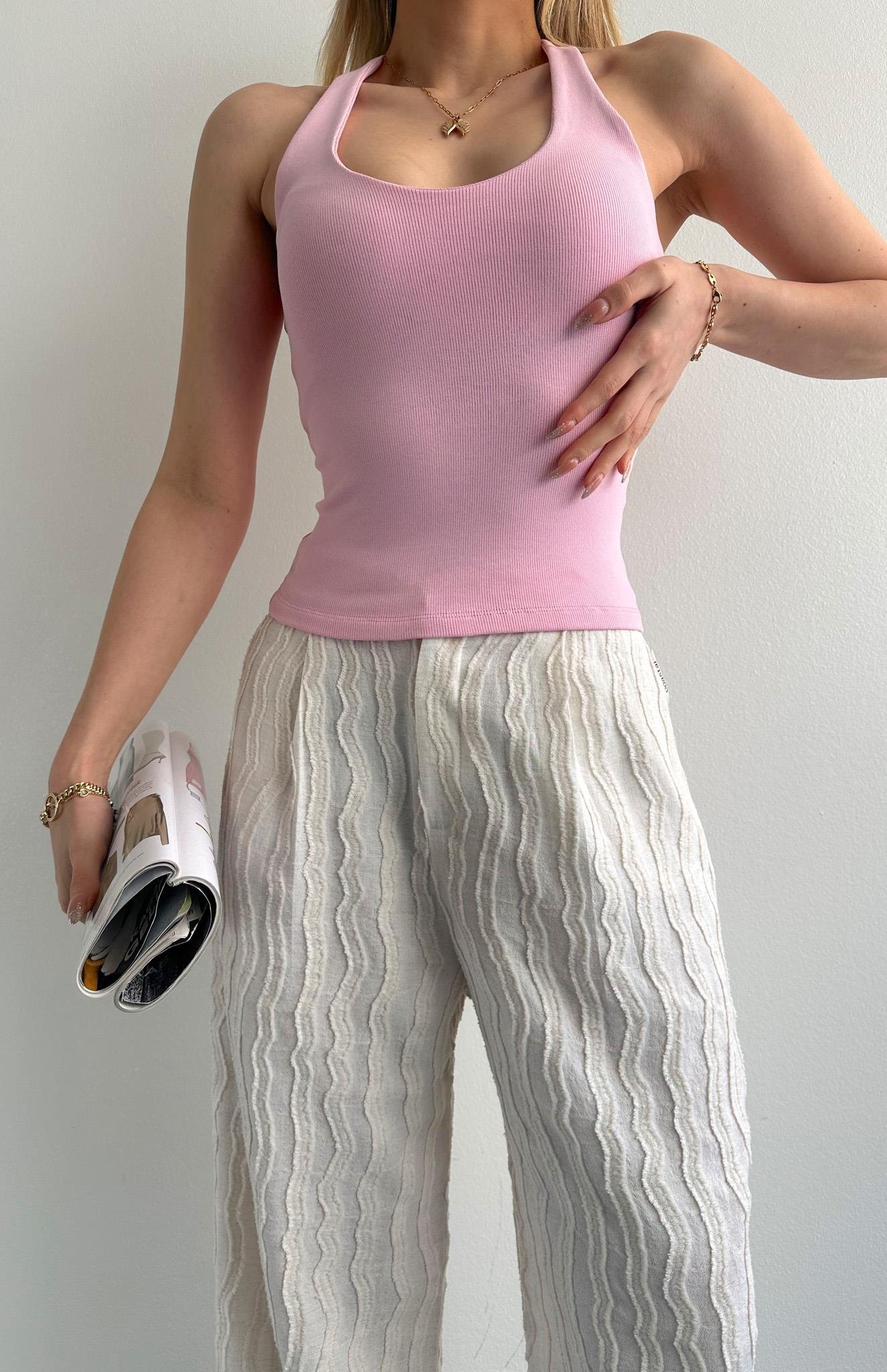 Halter Yaka Atlet PEMBE