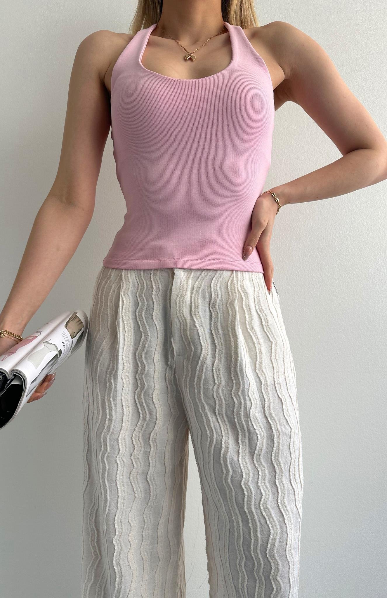 Halter Yaka Atlet PEMBE