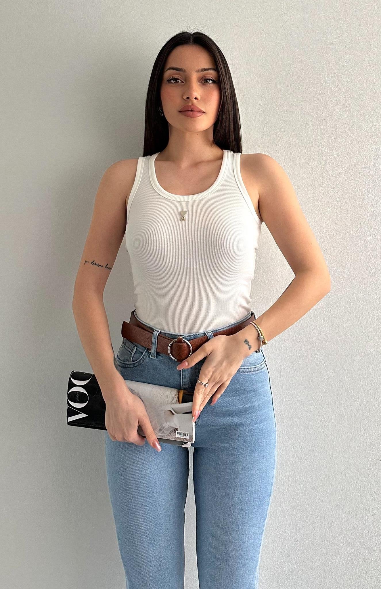 Kalp Bronşlu Atlet BEYAZ