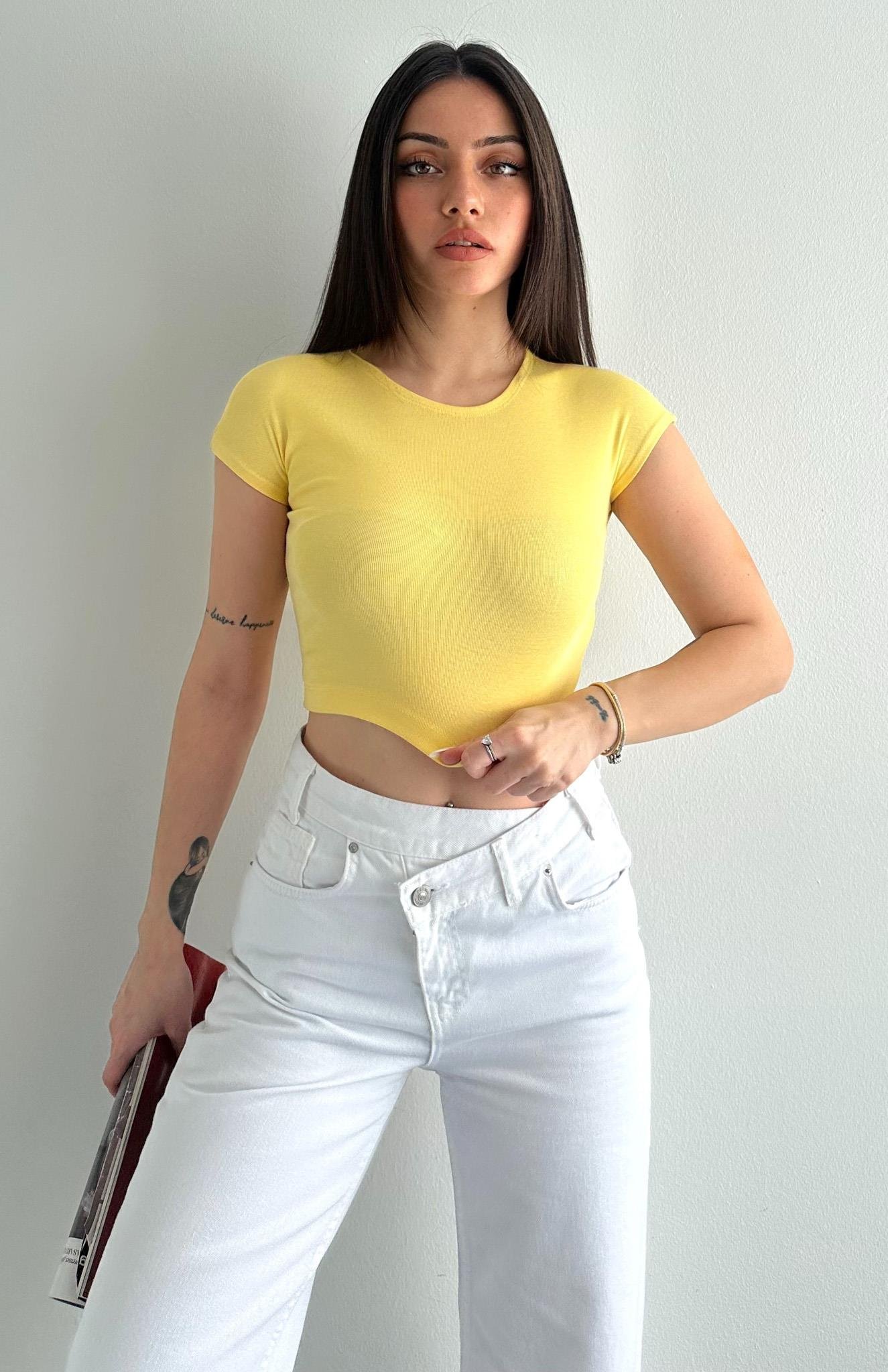 Pamuk Ve Modal Karışımlı Atlet SARI