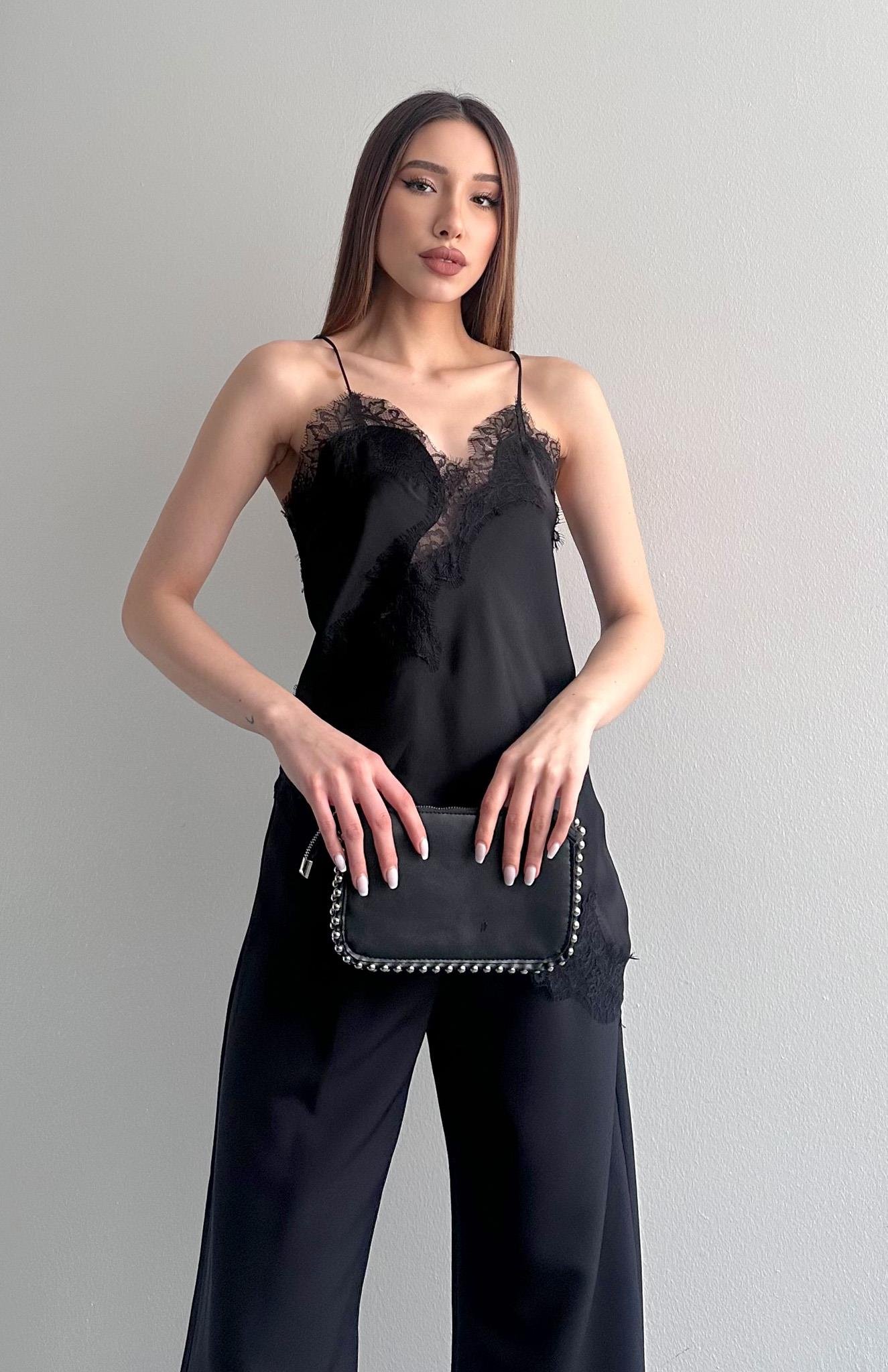 Asimetrik Bluz SİYAH