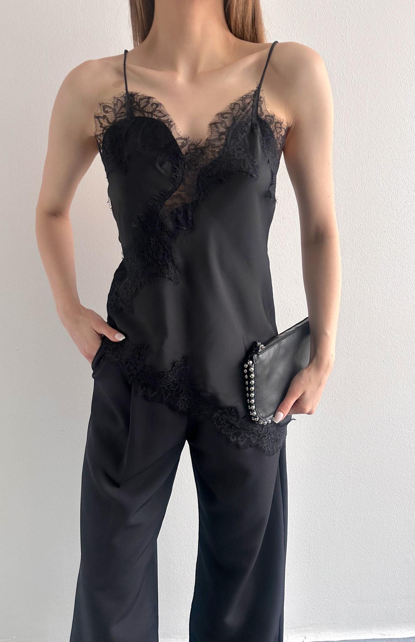 Asimetrik Bluz SİYAH