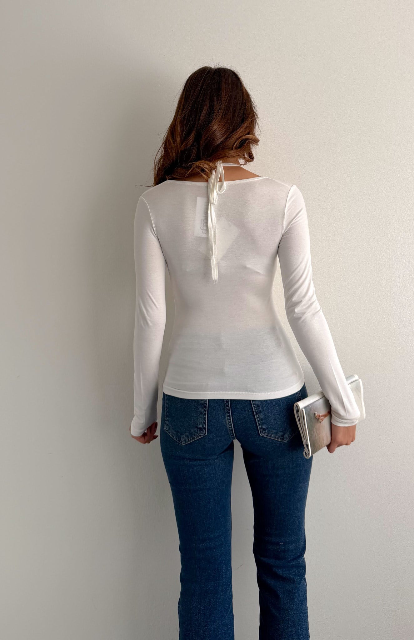 Boyundan Bağlamalı Bluz BEYAZ