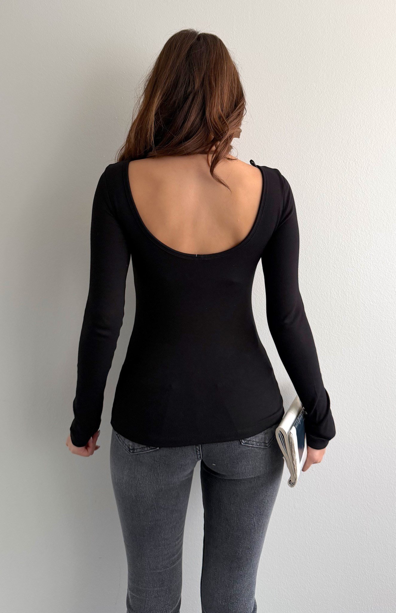 Bra-Free Uzun Kollu Bluz SİYAH