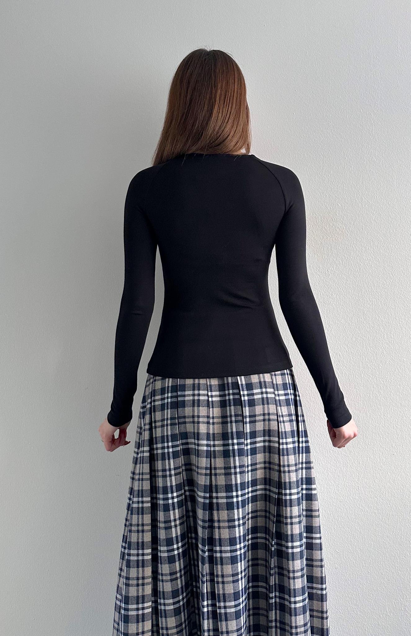 Damla Aksesuarlı Bluz SİYAH