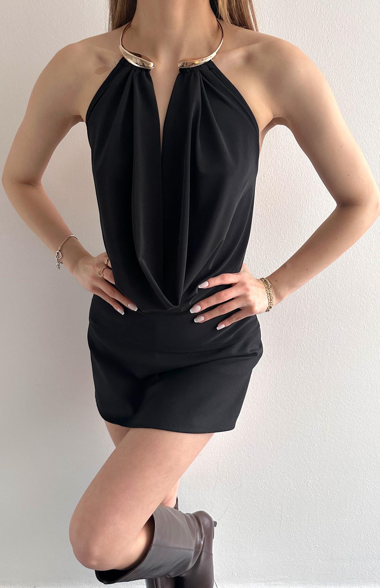 Halkalı Bluz SİYAH