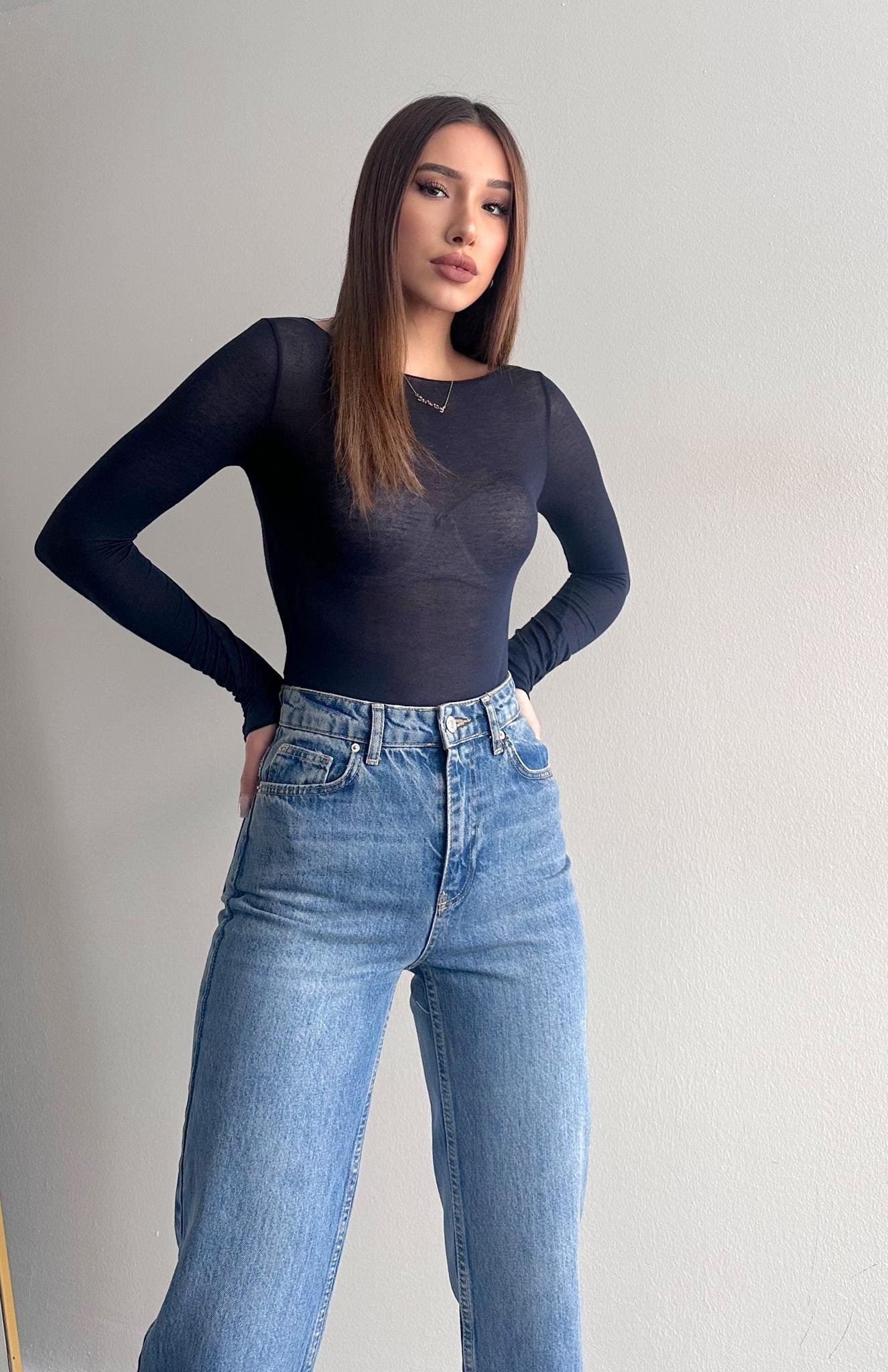 Kayık Yaka Modal Kaşmir Ultra Hafif Bluz LACİVERT