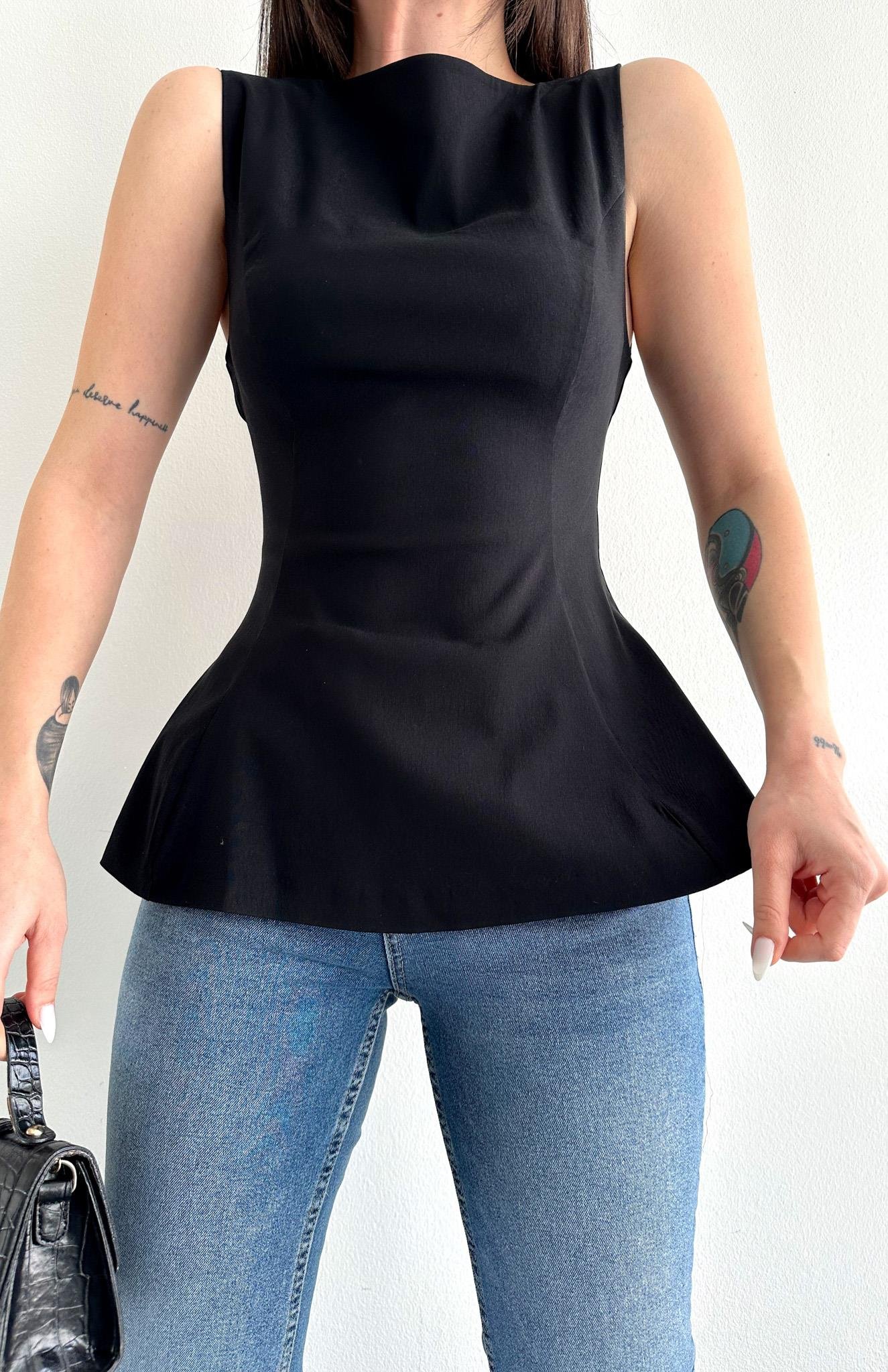 Peplum Bluz SİYAH