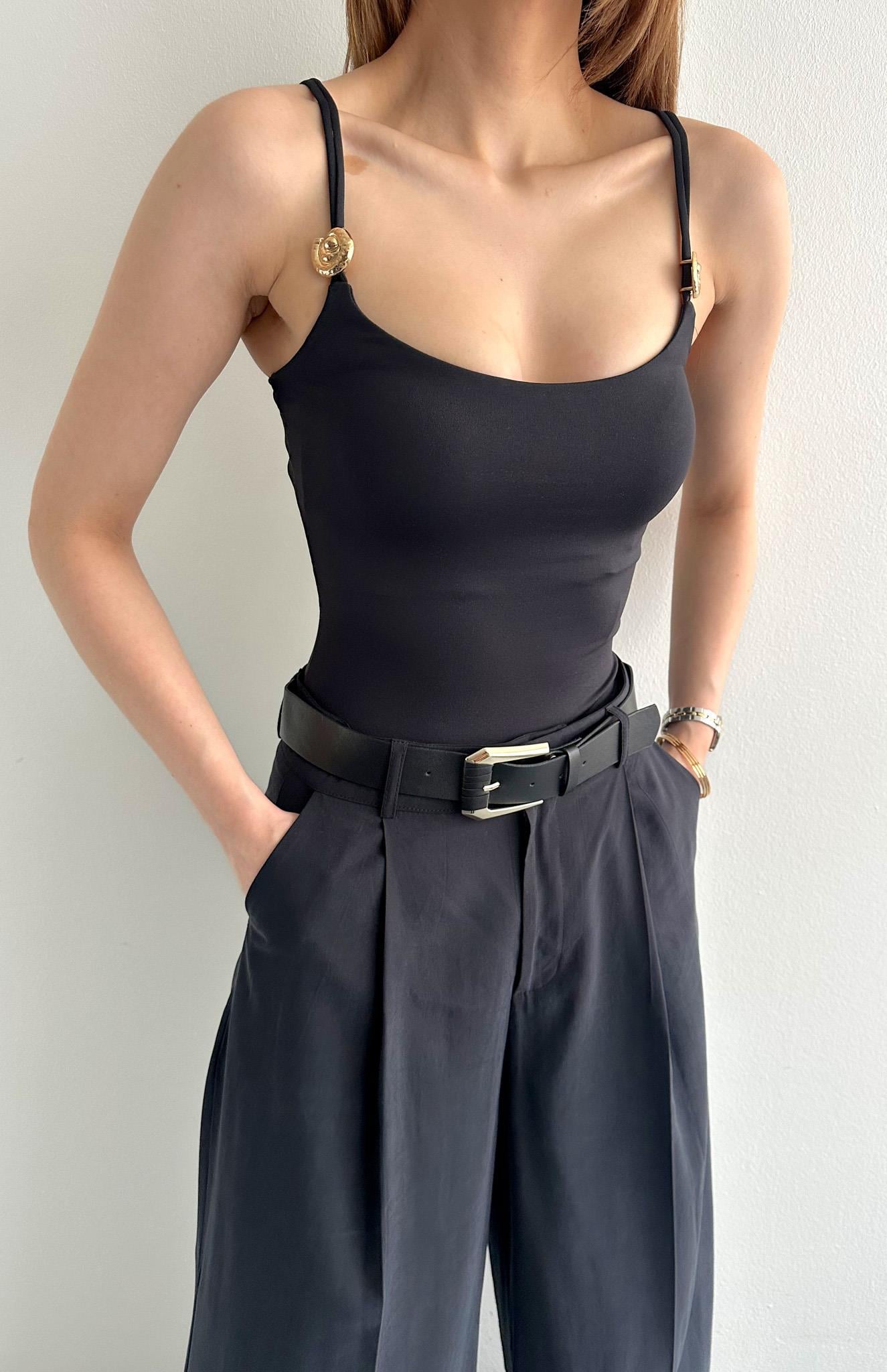 Toka Detaylı Bluz SİYAH