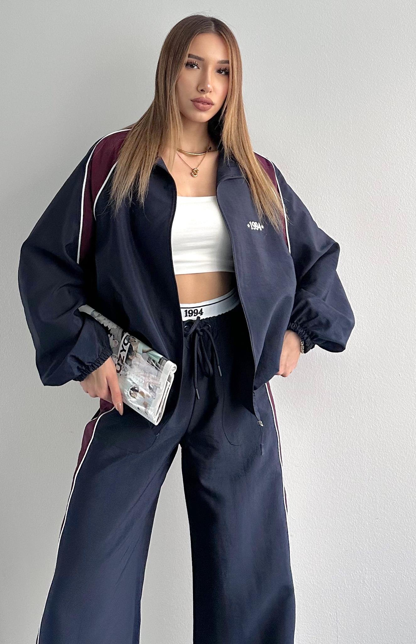 Arabiye Detaylı Bomber Ceket LACİVERT