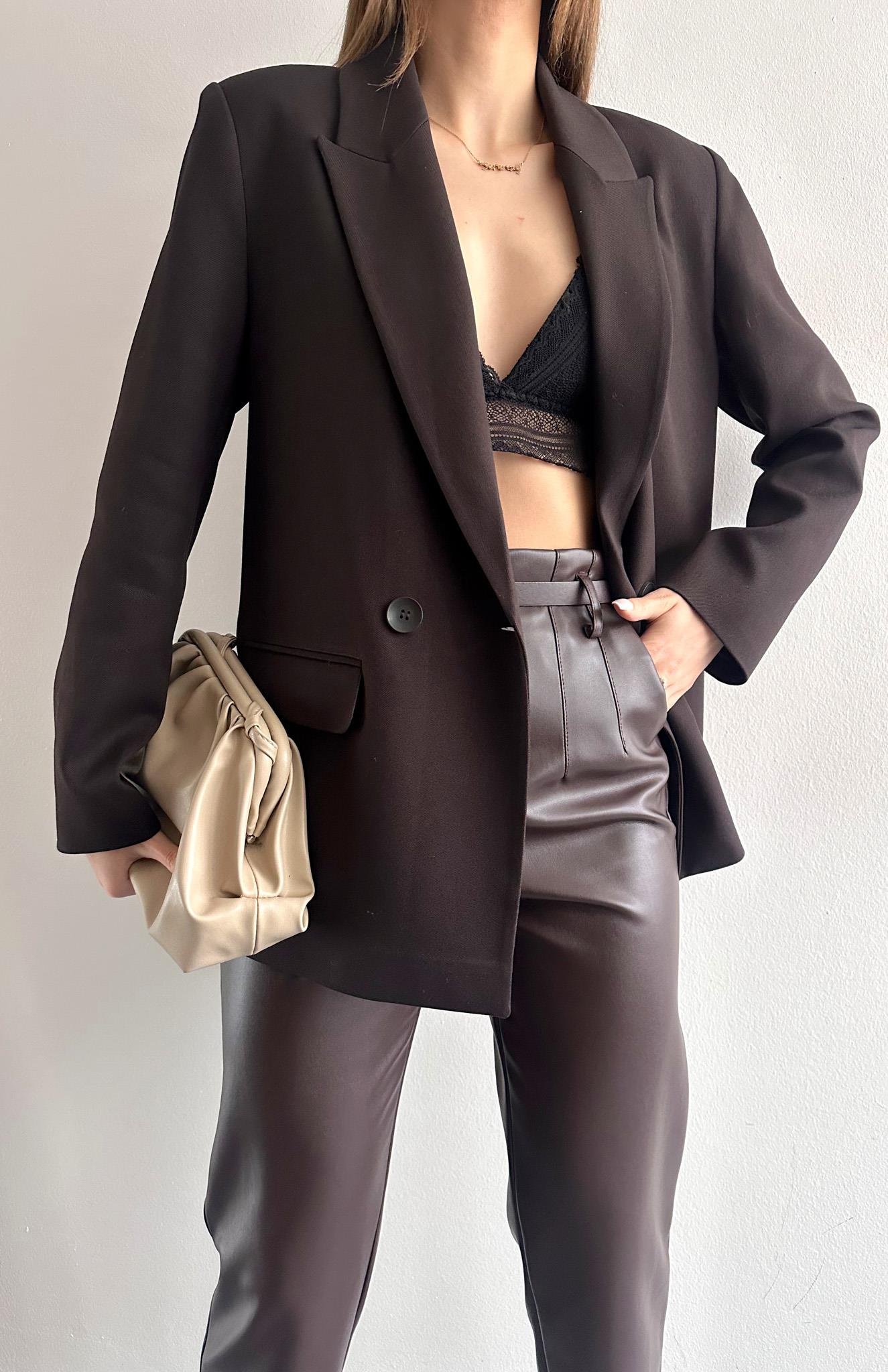 Blazer Ceket KAHVERENGİ