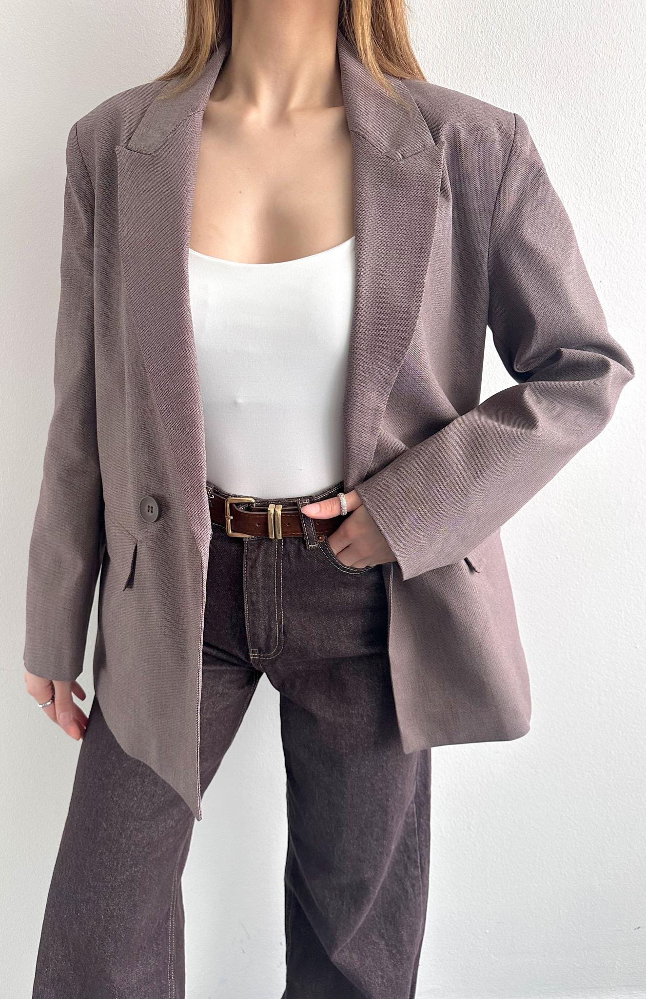 Blazer Ceket KOYU VİZON