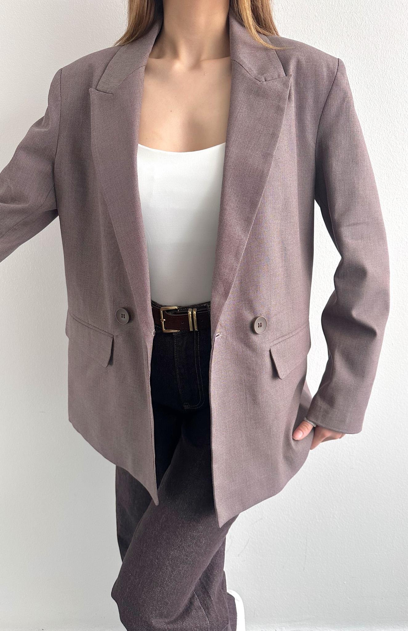 Blazer Ceket KOYU VİZON
